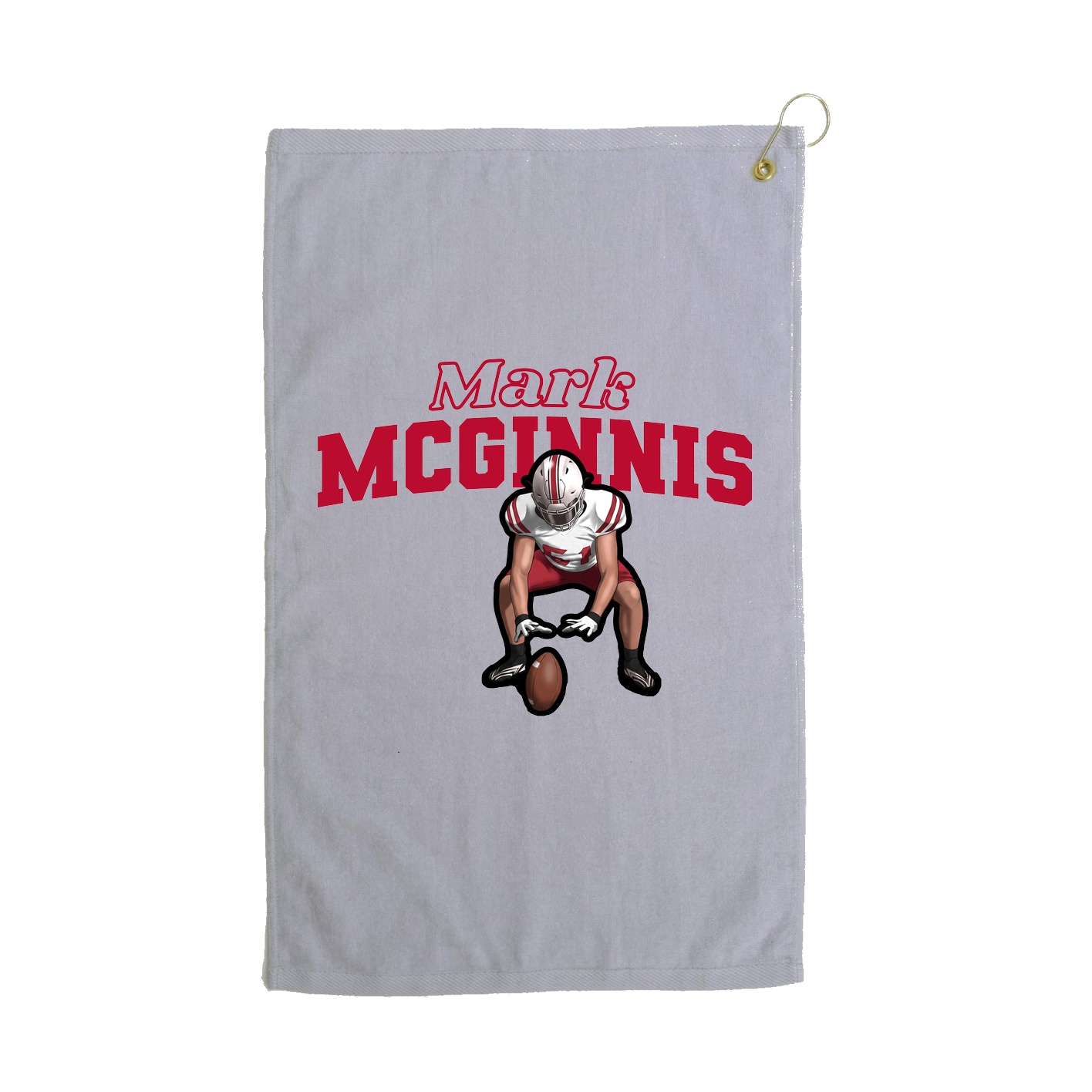 Golf Towel — Name Arch in Grey