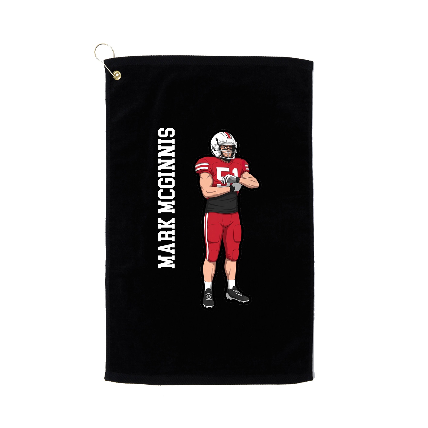 Golf Towel — Name Vertical in Black