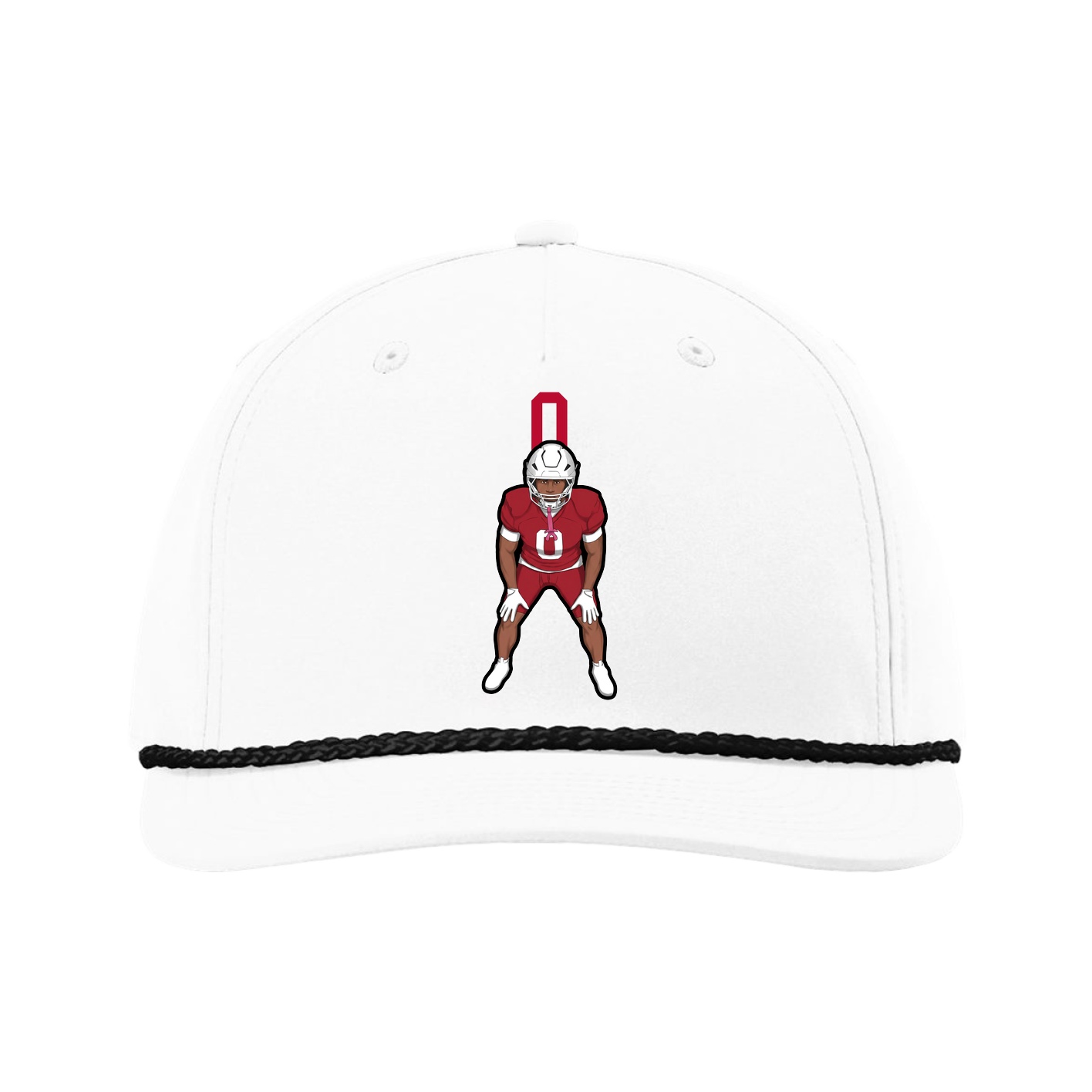Five-Panel Classic Rope Cap — Number Top in White