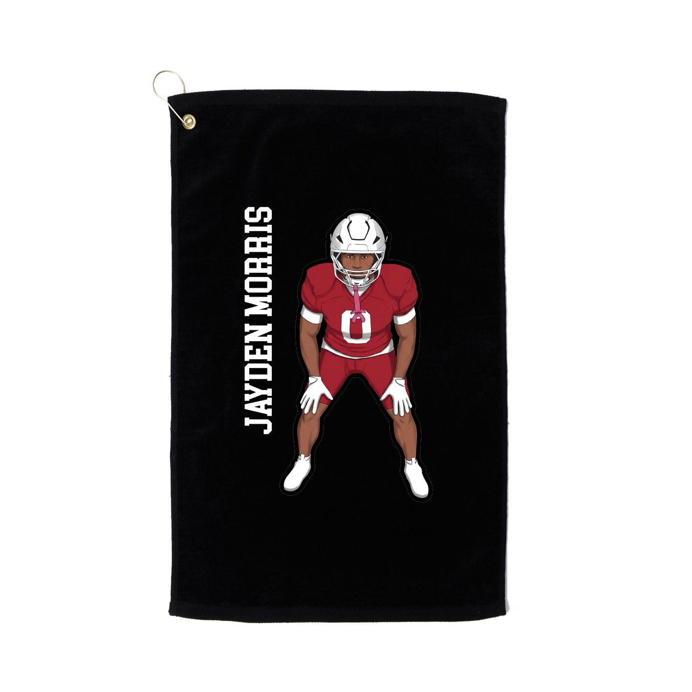 Golf Towel — Name Vertical in Black