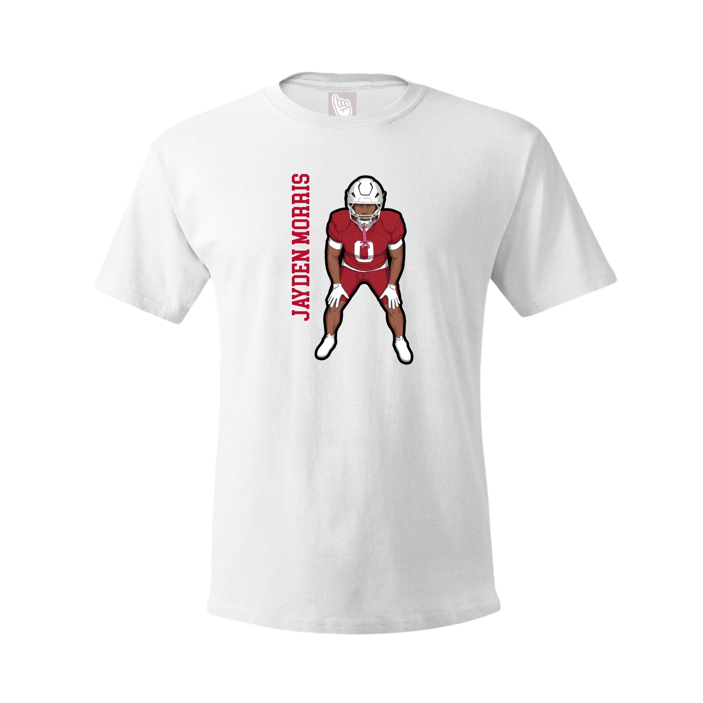 Tee — Name Vertical in White