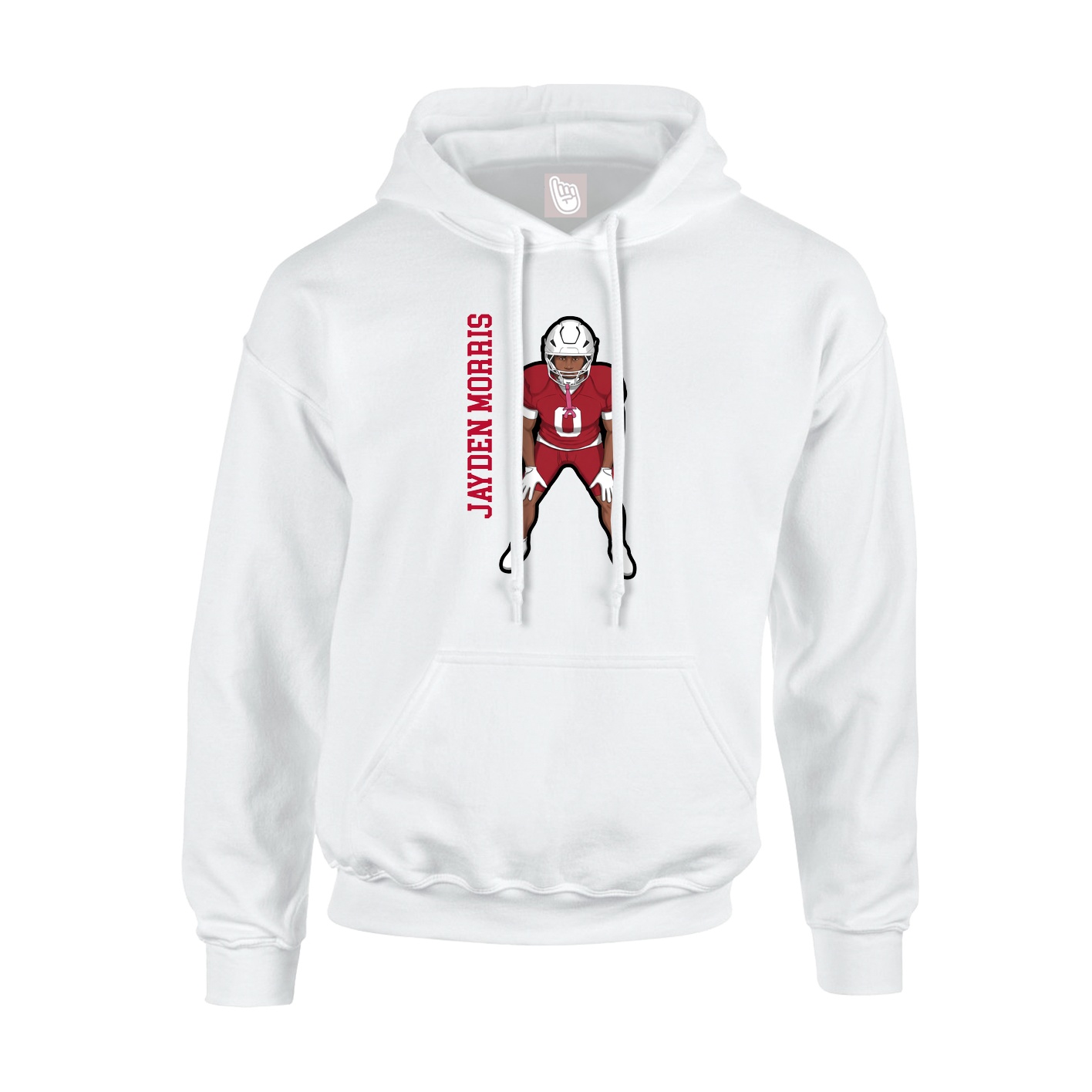 Youth Hoodie — Name Vertical in White