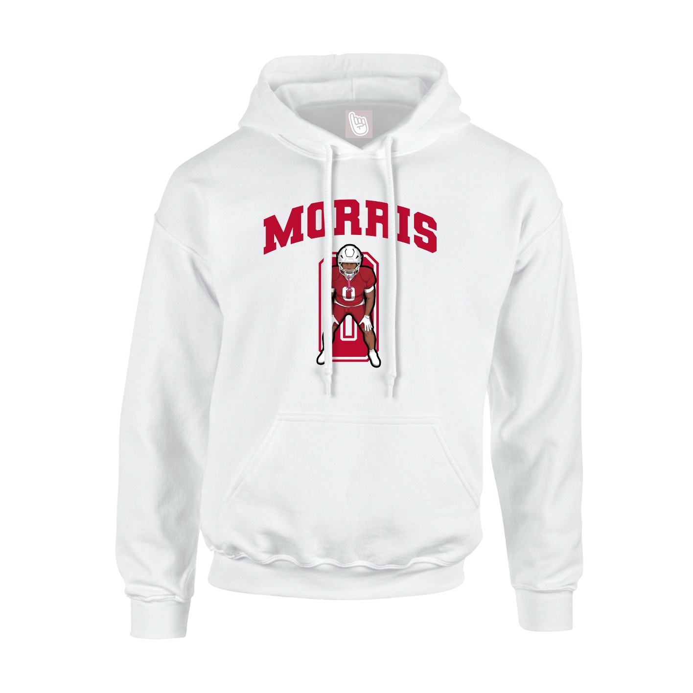 Hoodie — Number in White