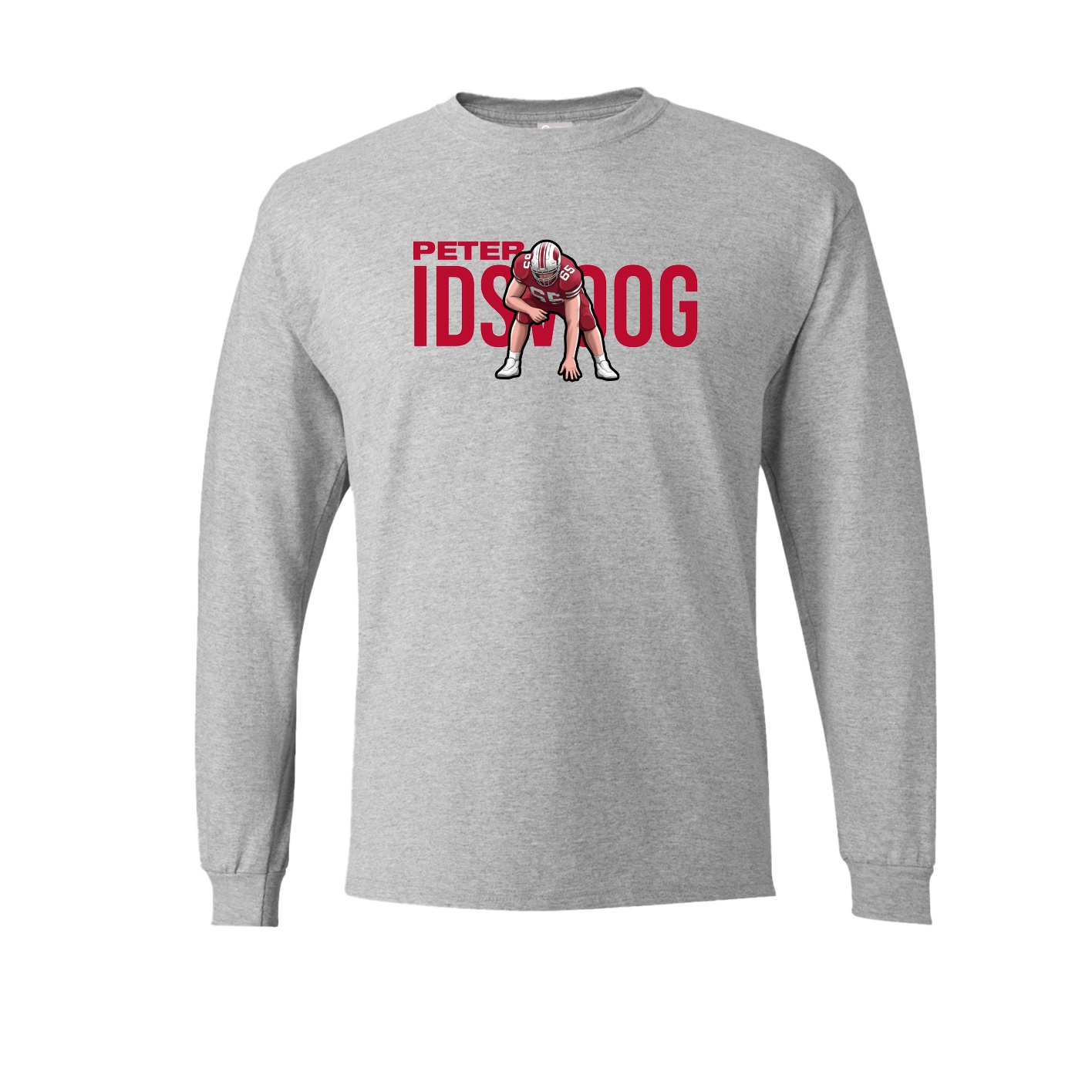 Long Sleeve Tee — Player Name in Grey