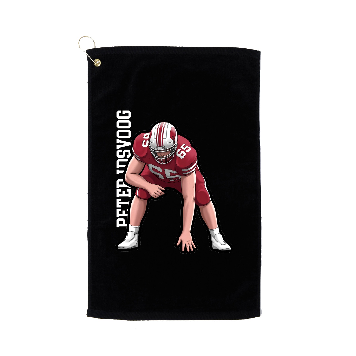 Golf Towel — Name Vertical in Black
