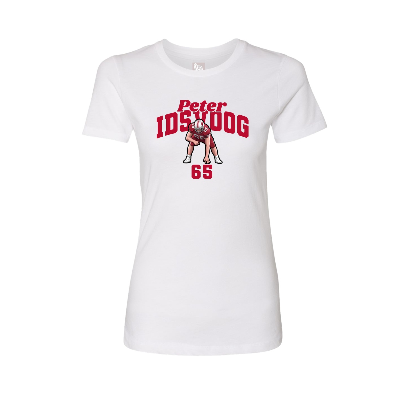 Fitted Women's Tee — Signature Arch in White