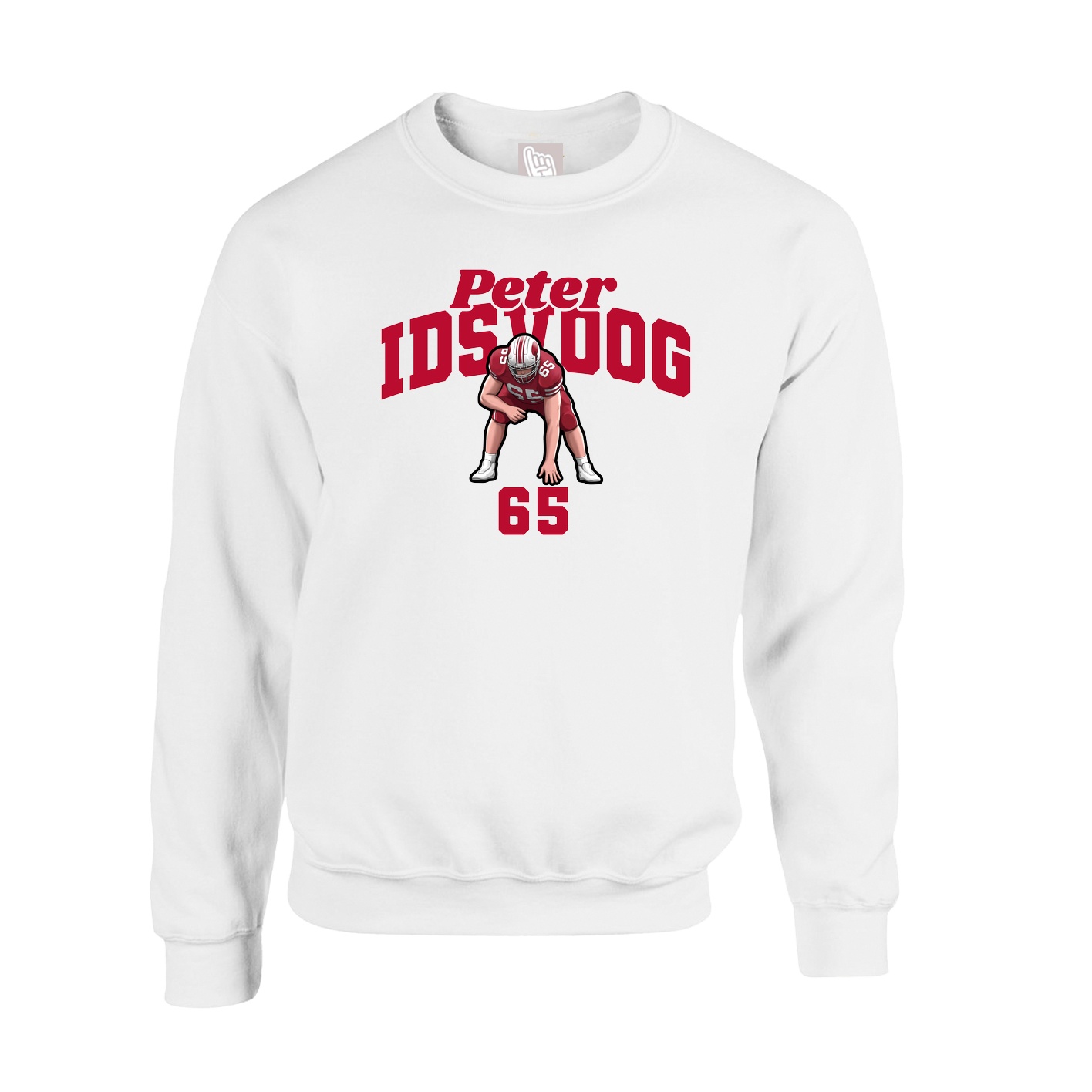 Fleece Crew — Signature Arch in White