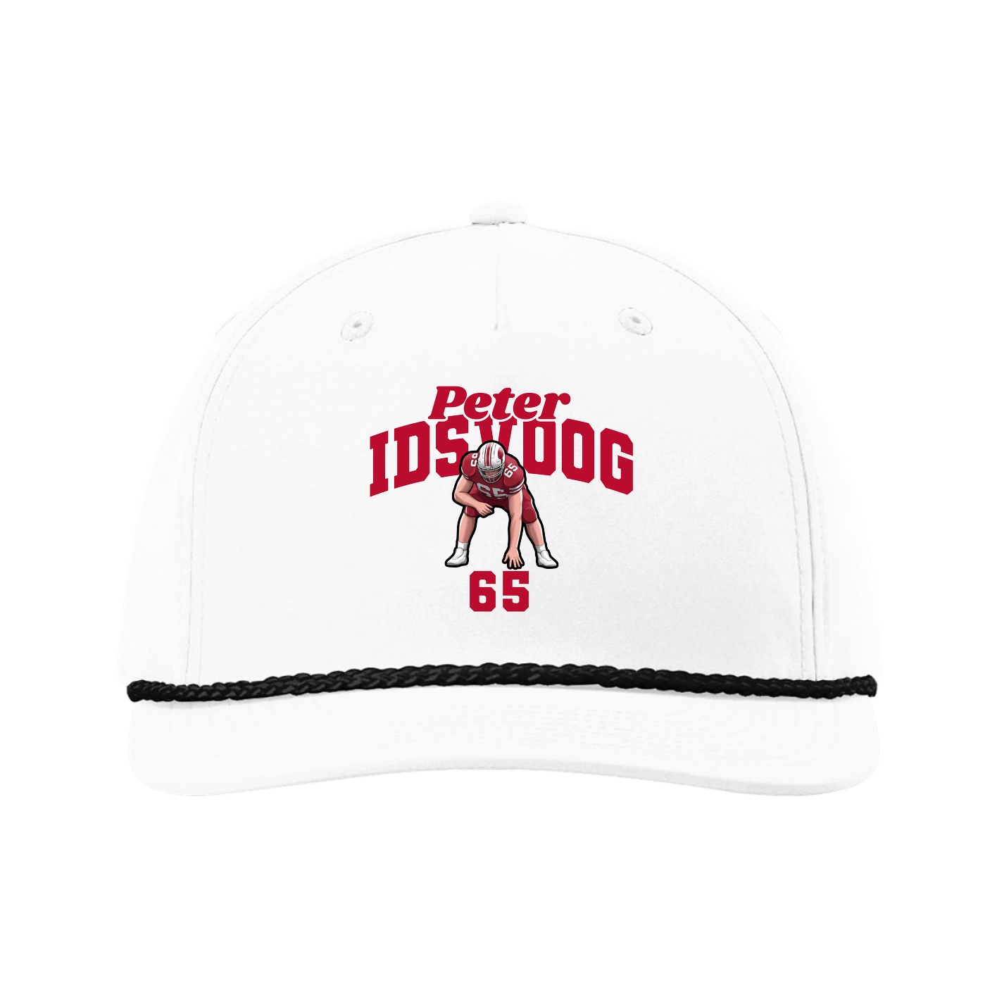 Five-Panel Classic Rope Cap — Signature Arch in White