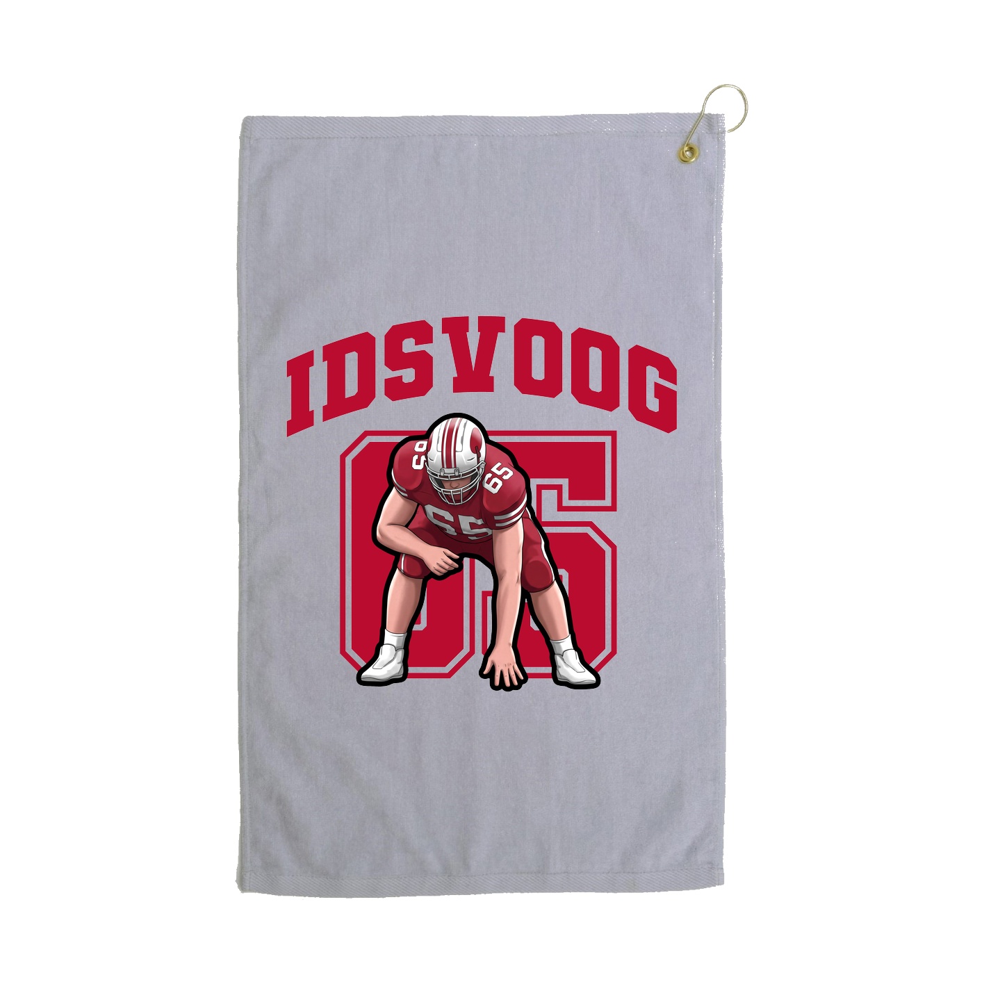 Golf Towel — Number in Grey