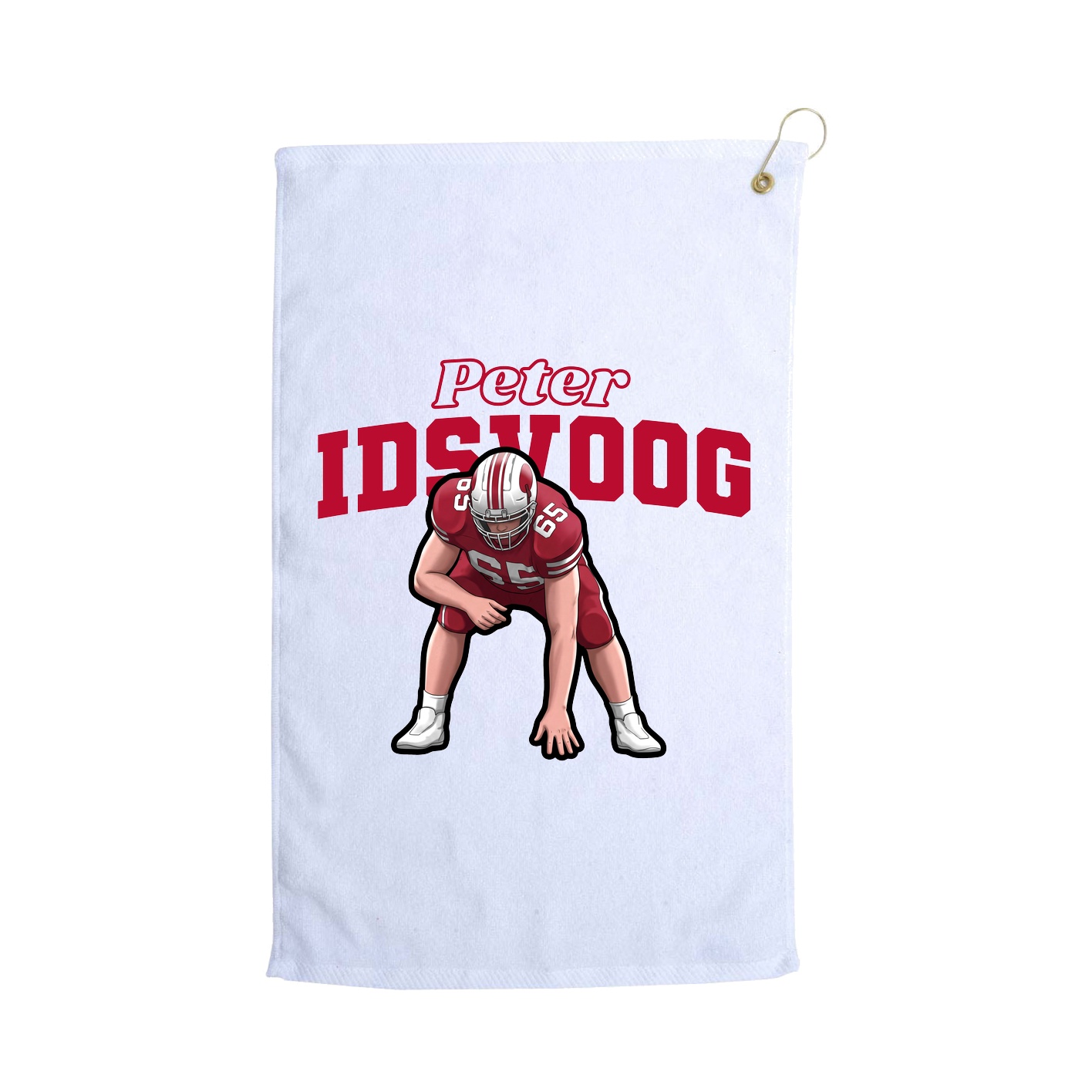 Golf Towel — Name Arch in White