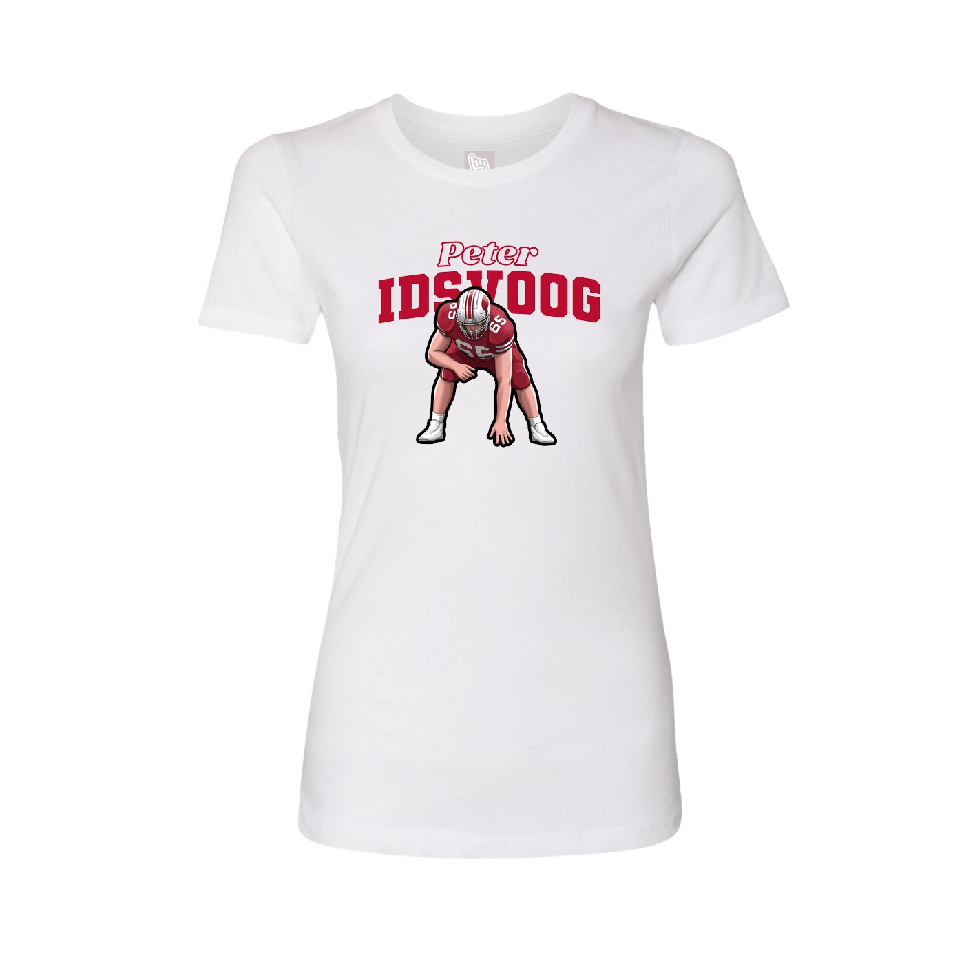 Fitted Women's Tee — Name Arch in White