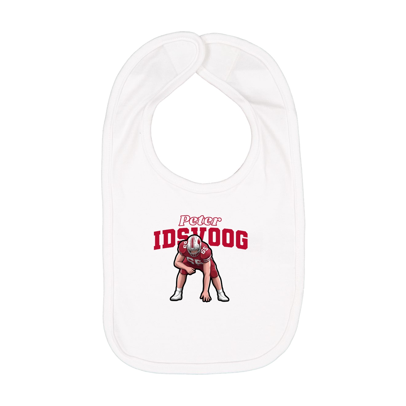 Infant Bib — Name Arch in White