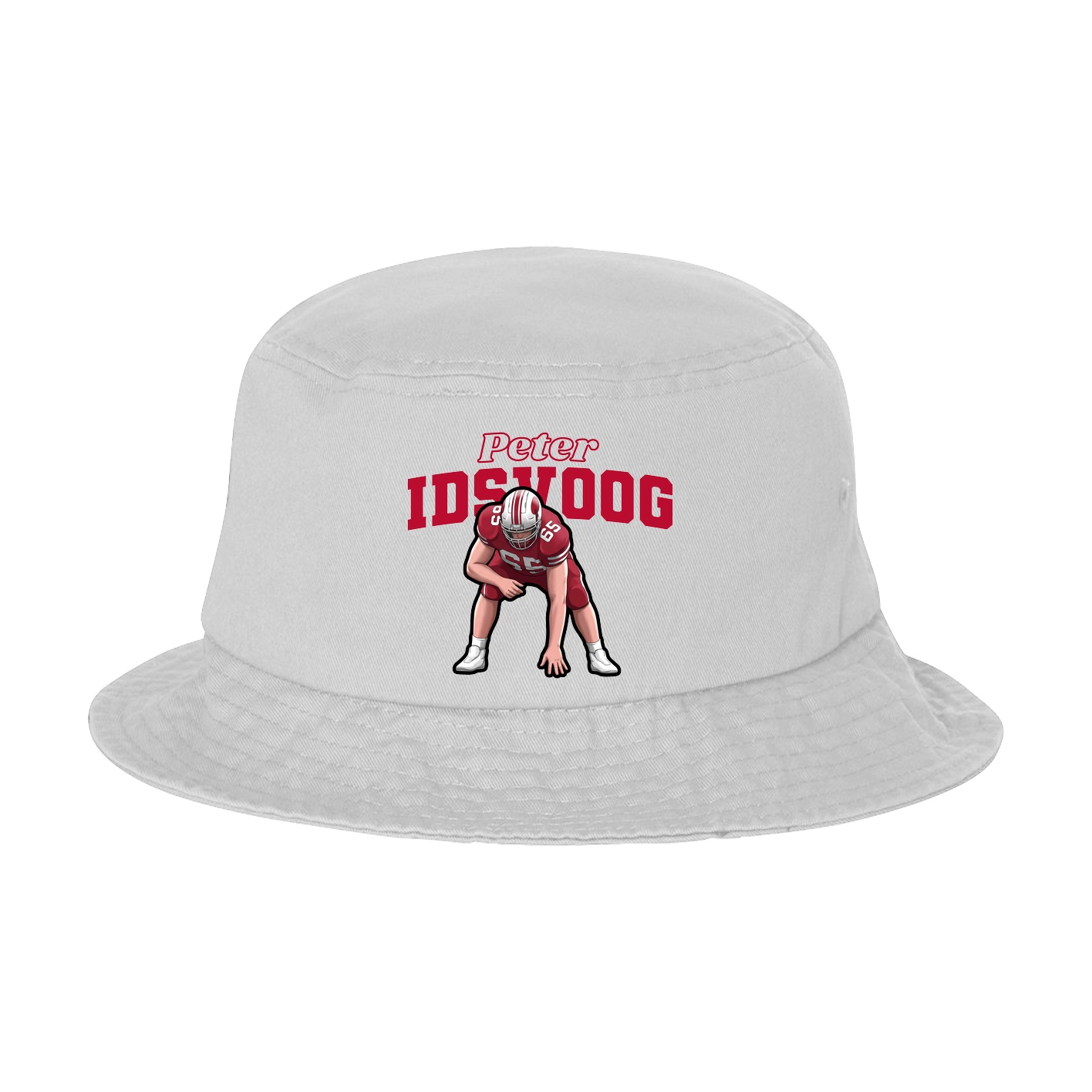 Bucket Cap — Name Arch in White
