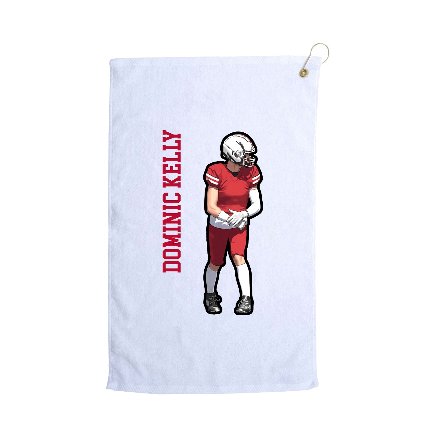 Golf Towel — Name Vertical in White