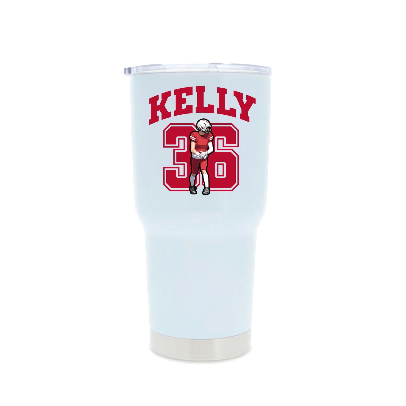 30oz Stainless Steel Tumbler — Number in White