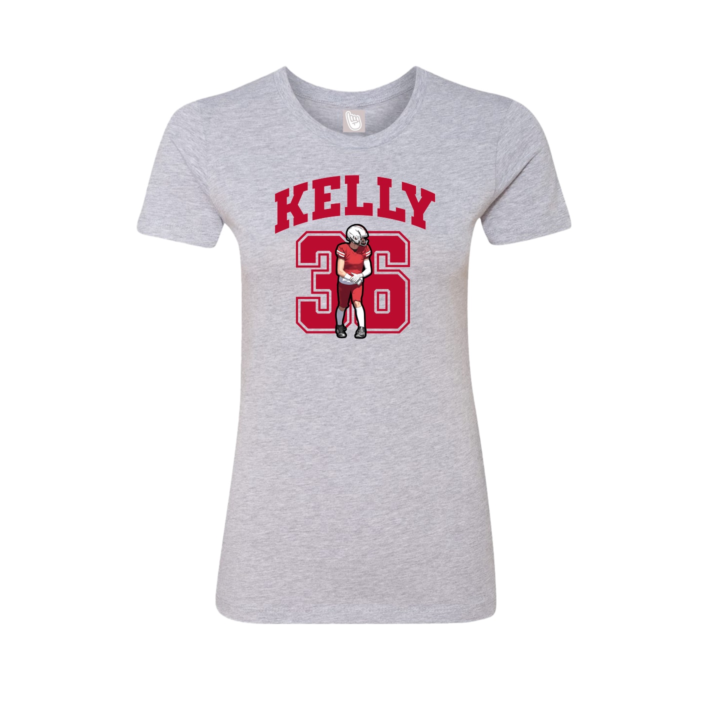 Fitted Women's Tee — Number in Grey