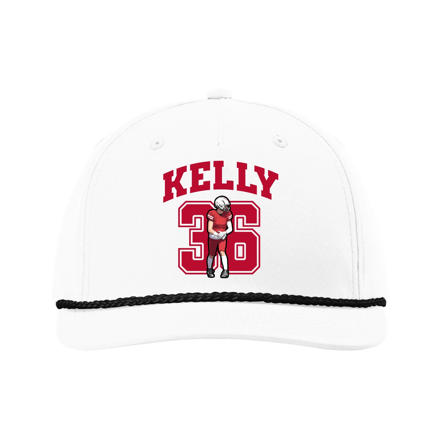 Five-Panel Classic Rope Cap — Number in White