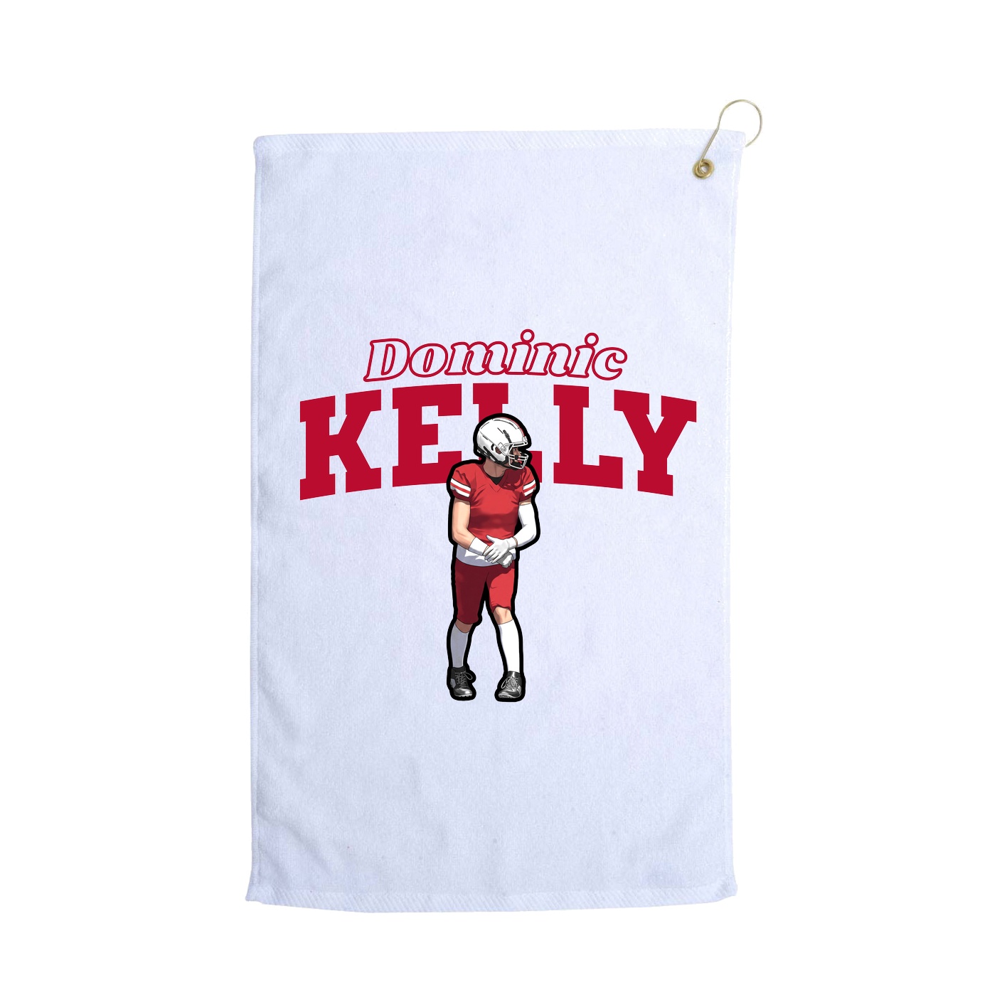 Golf Towel — Name Arch in White