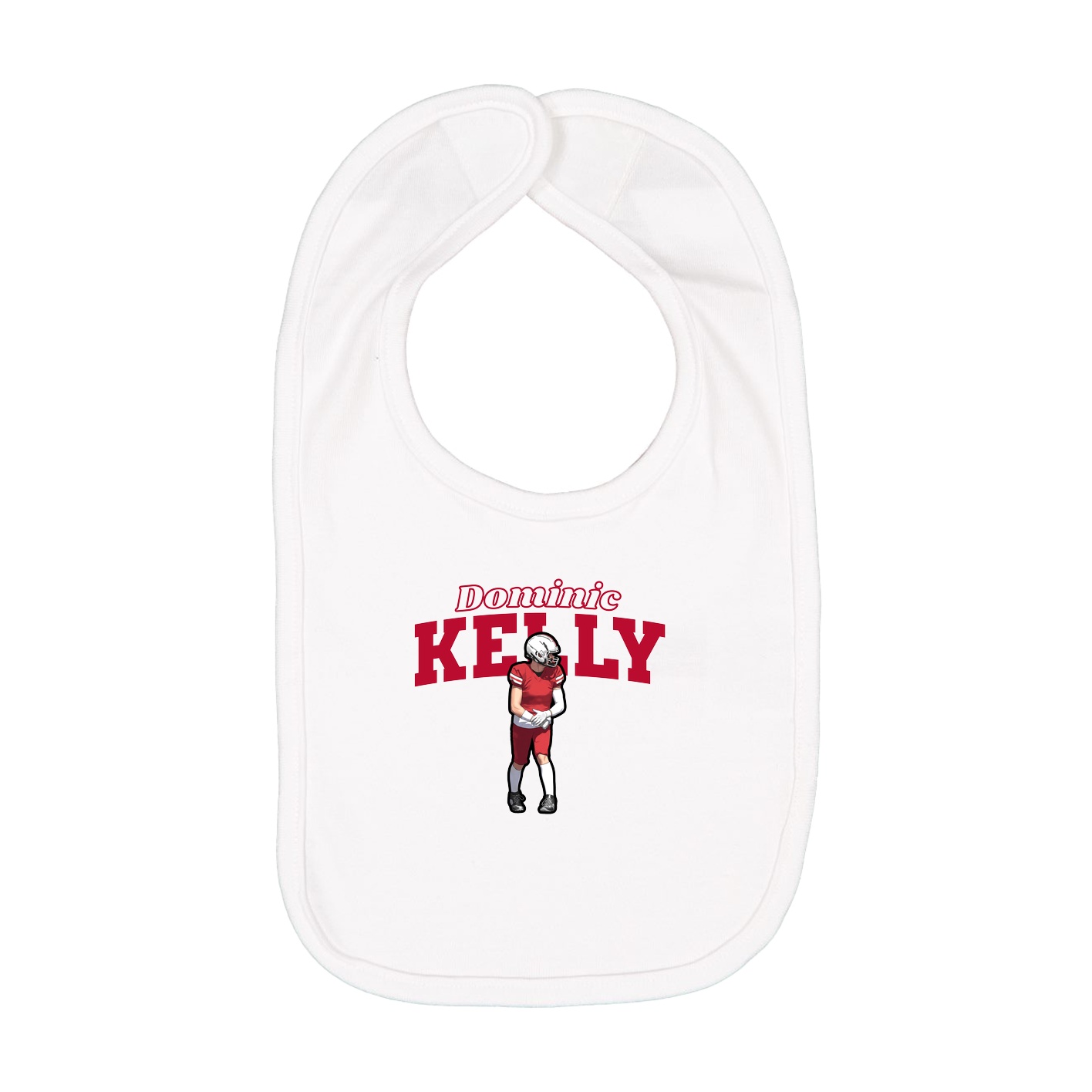 Infant Bib — Name Arch in White