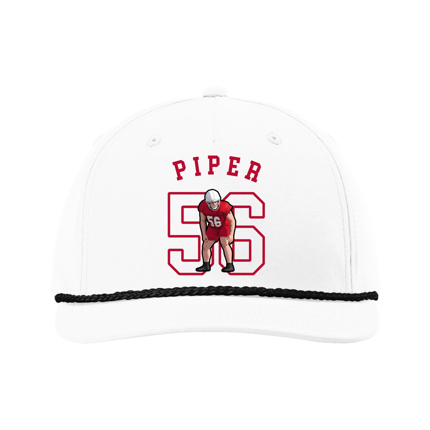 Five-Panel Classic Rope Cap — Shirsey Arch in White