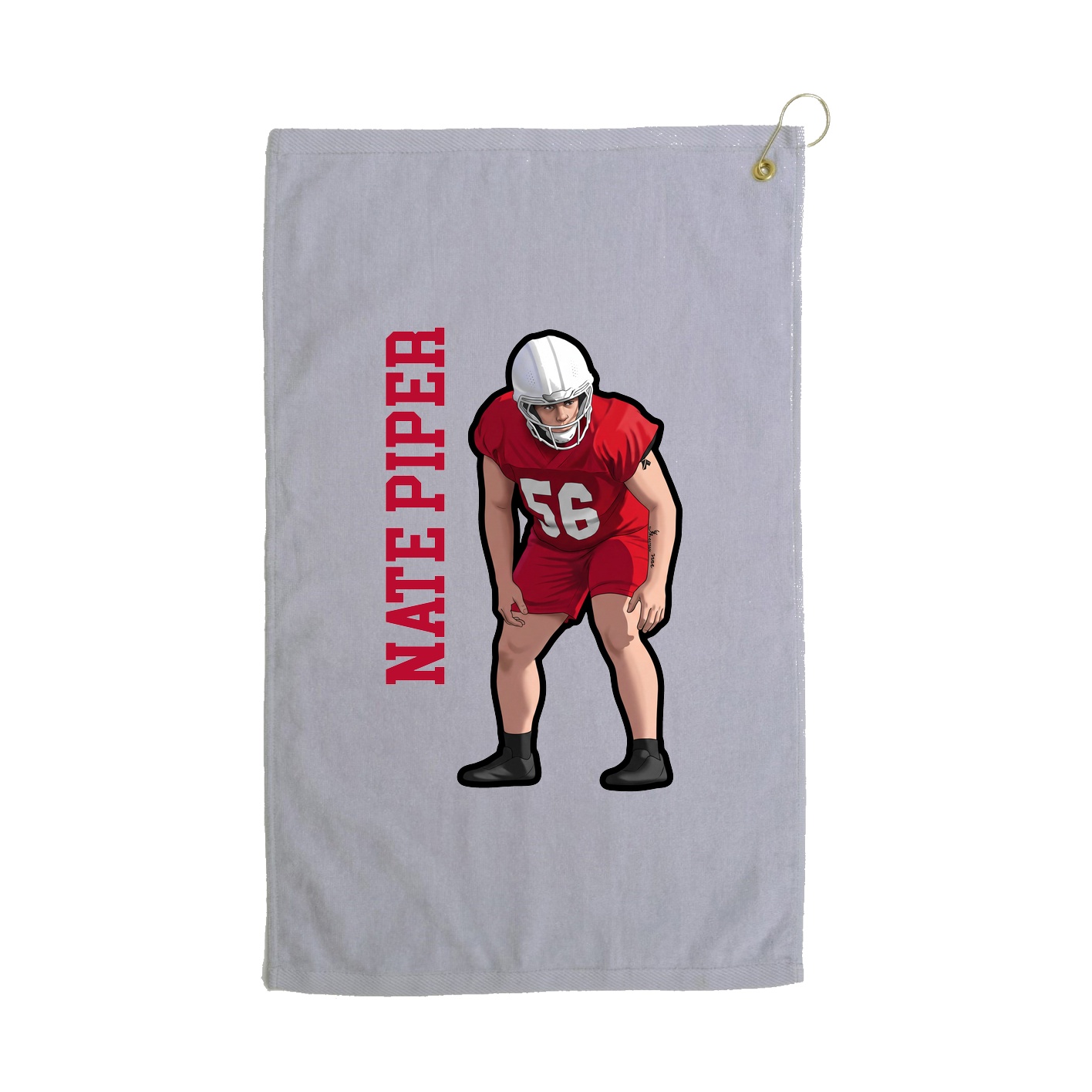 Golf Towel — Name Vertical in Grey