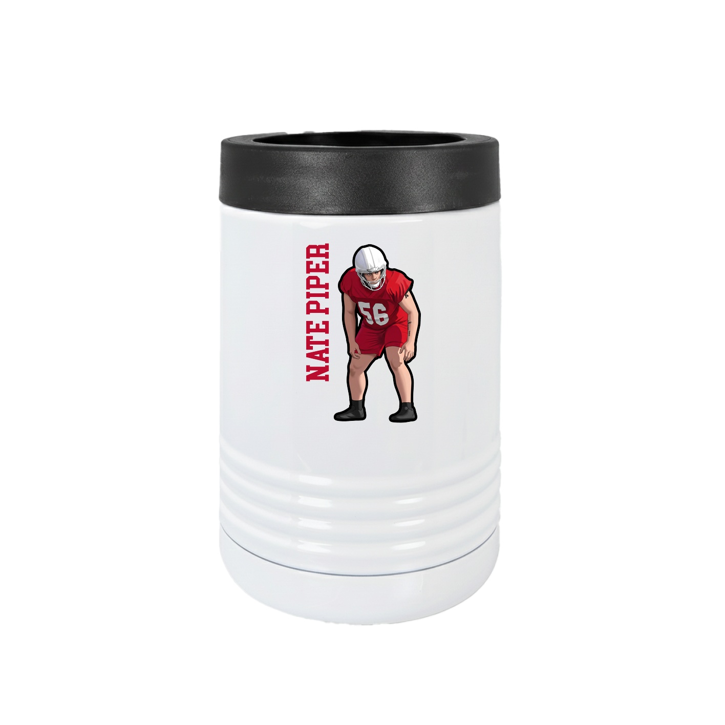 Beverage Holder — Name Vertical in White