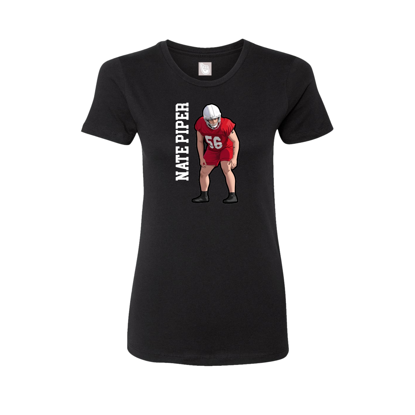 Fitted Women's Tee — Name Vertical in Black