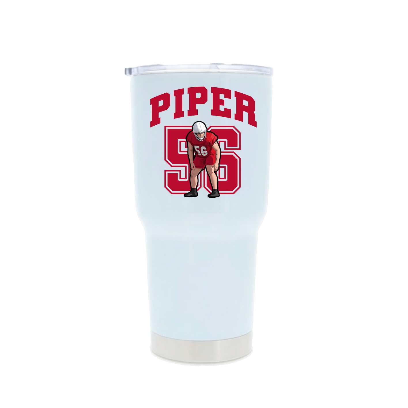 30oz Stainless Steel Tumbler — Number in White