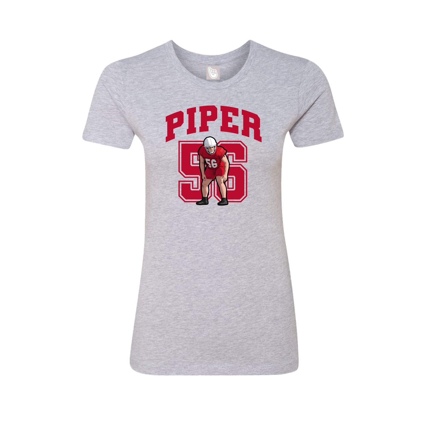 Fitted Women's Tee — Number in Grey