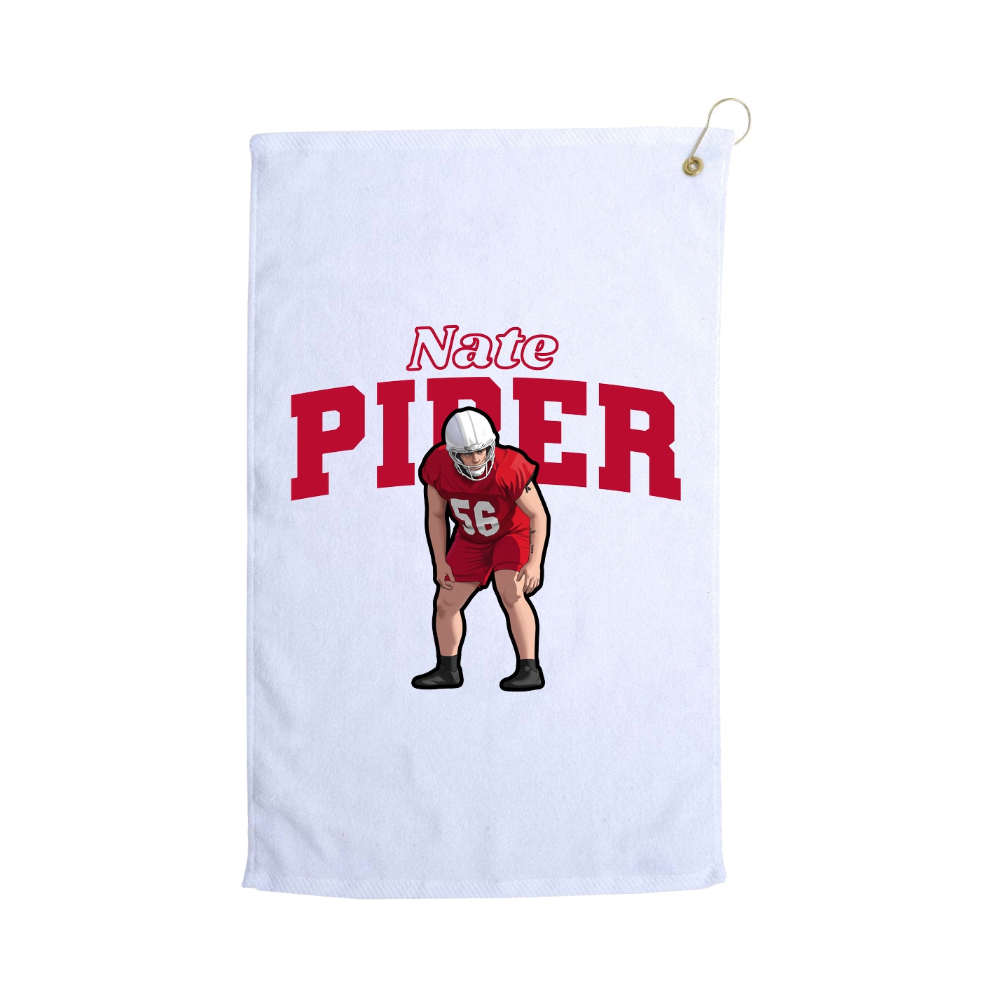 Golf Towel — Name Arch in White