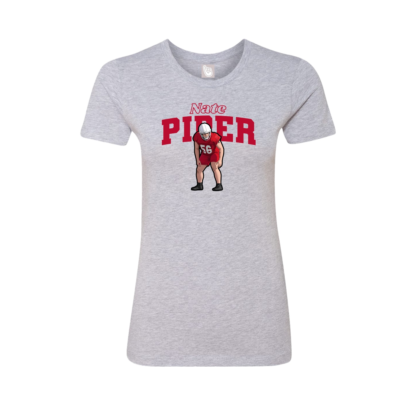 Fitted Women's Tee — Name Arch in Grey