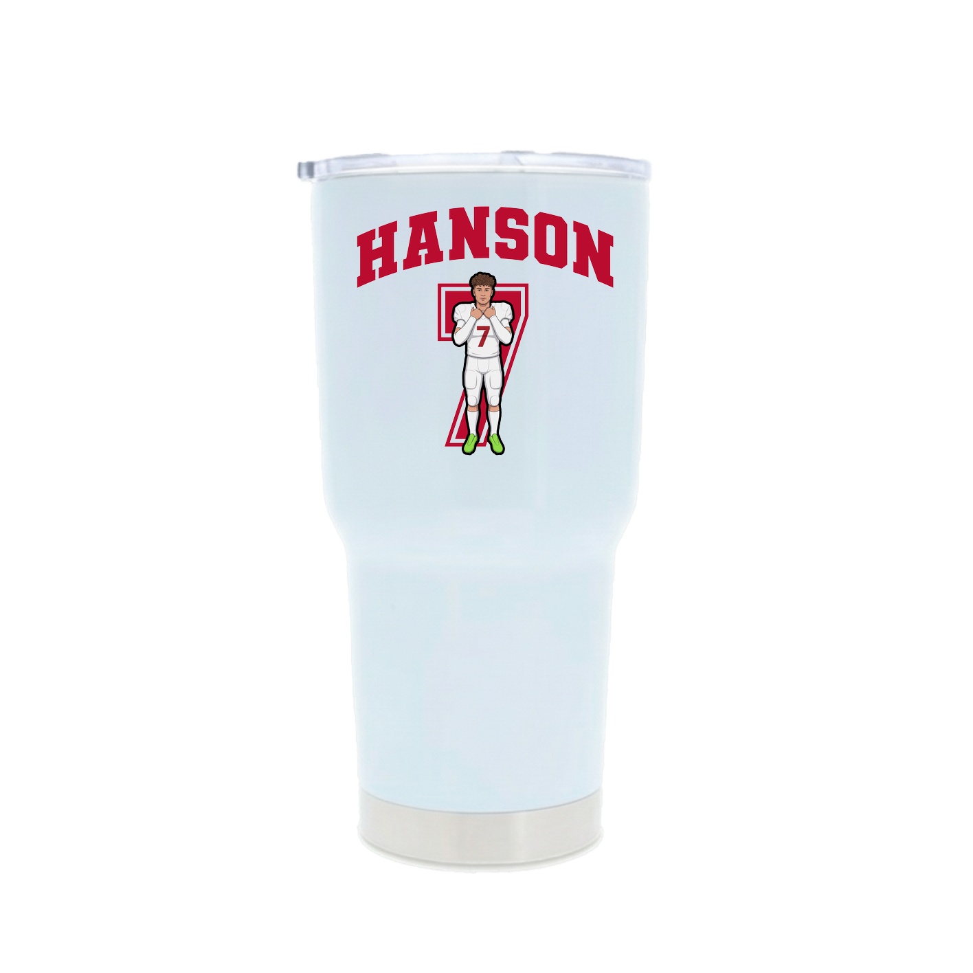 30oz Stainless Steel Tumbler — Number in White