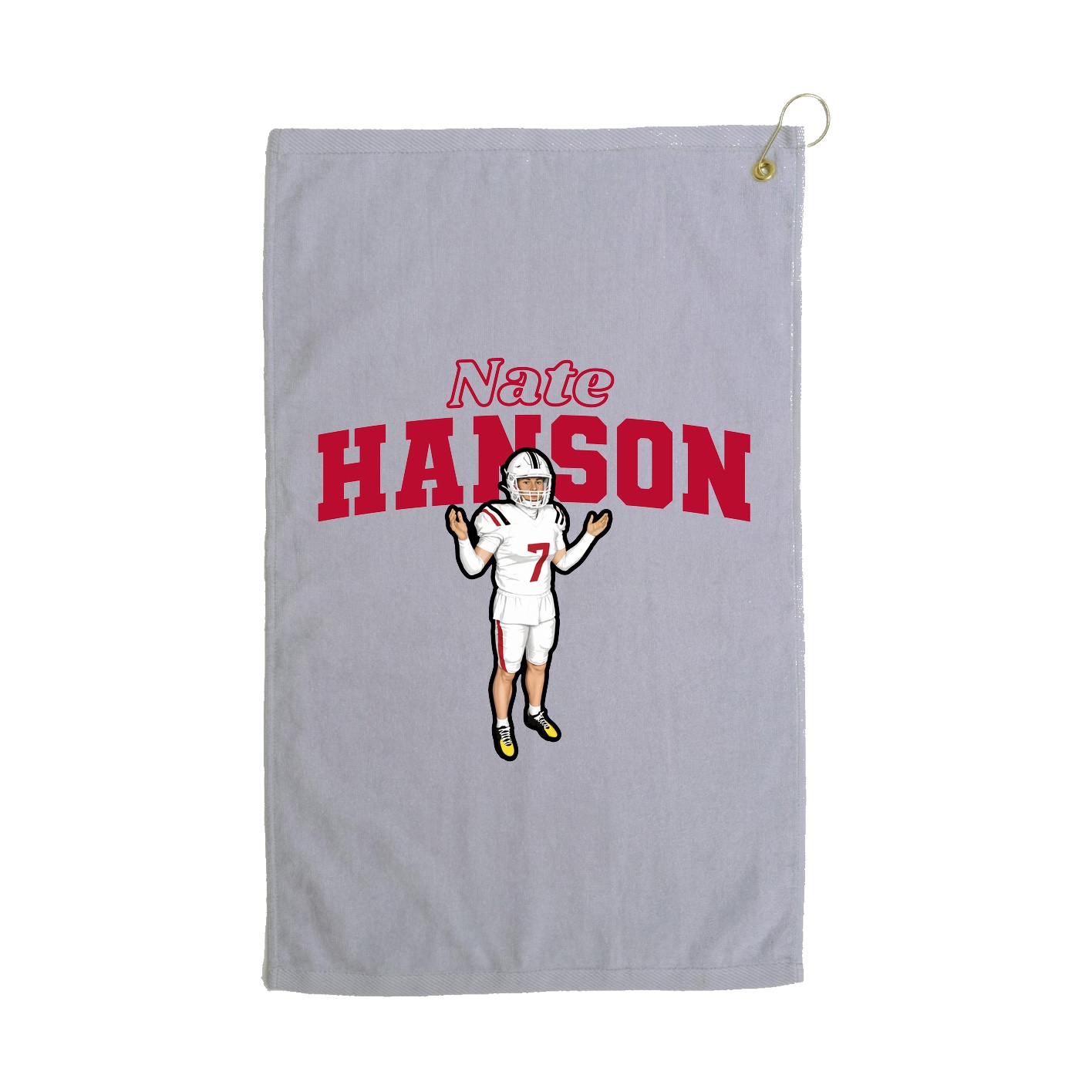 Golf Towel — Name Arch in Grey