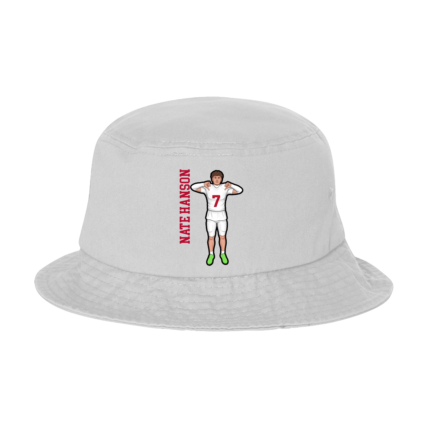 Bucket Cap — Name Vertical in White