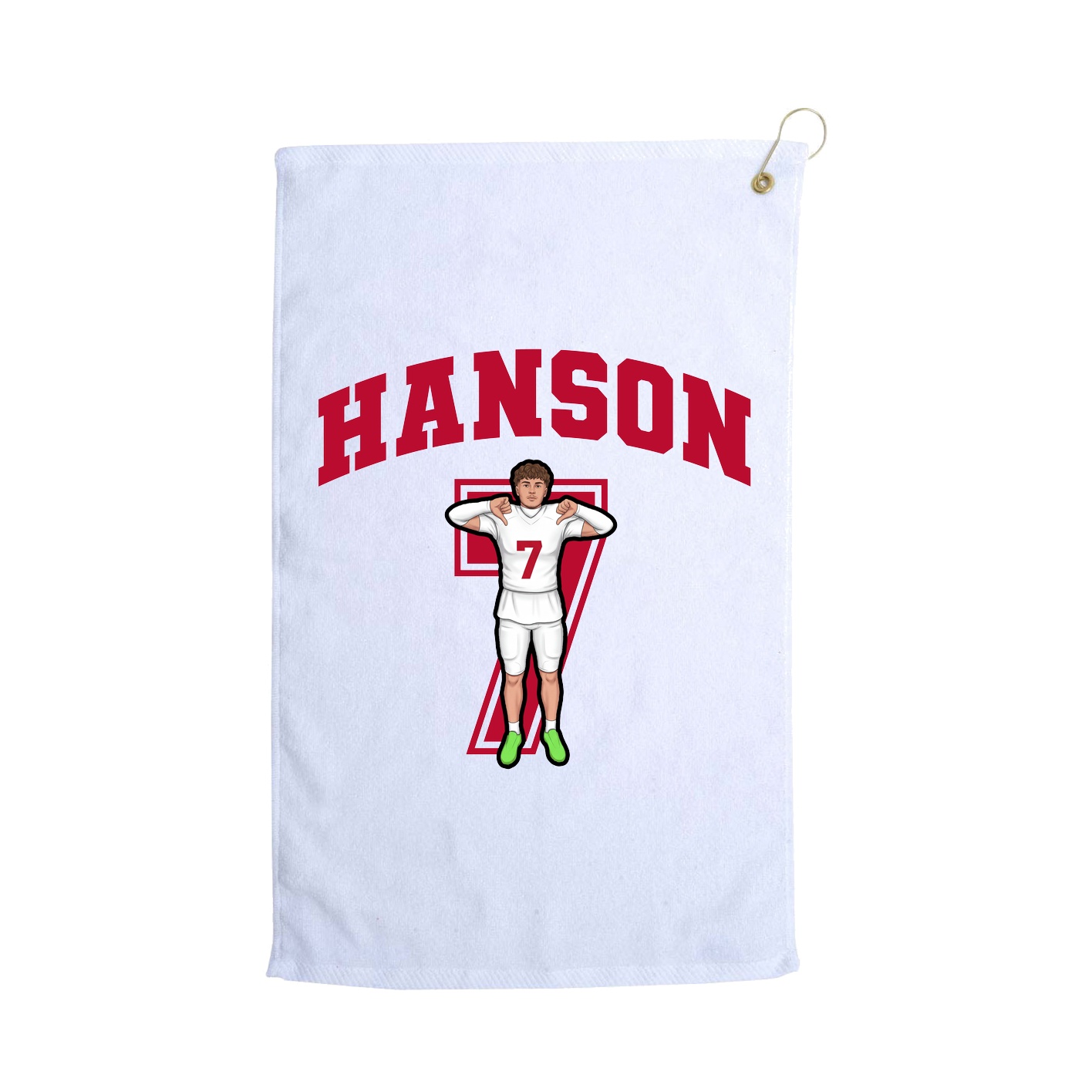 Golf Towel — Number in White
