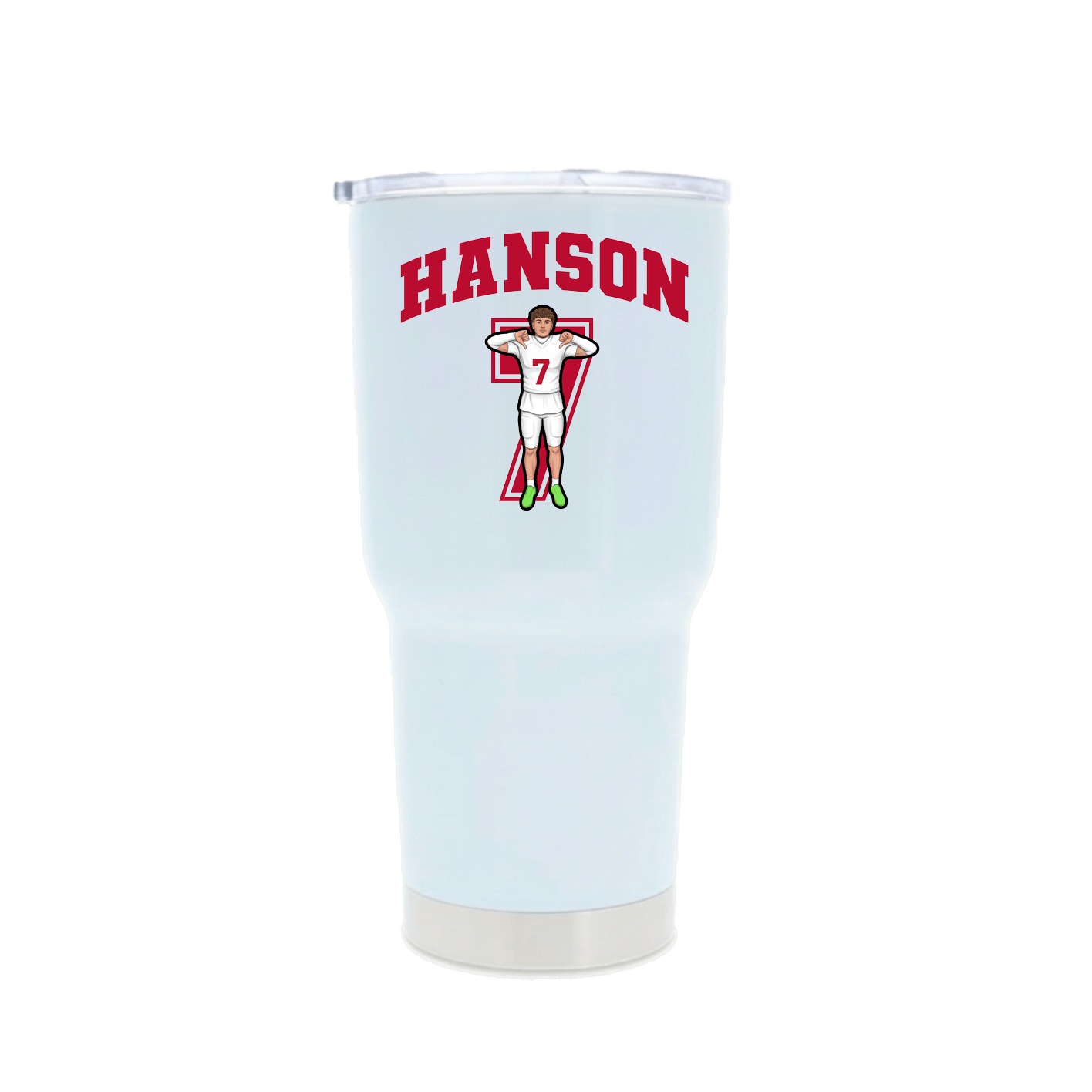 30oz Stainless Steel Tumbler — Number in White