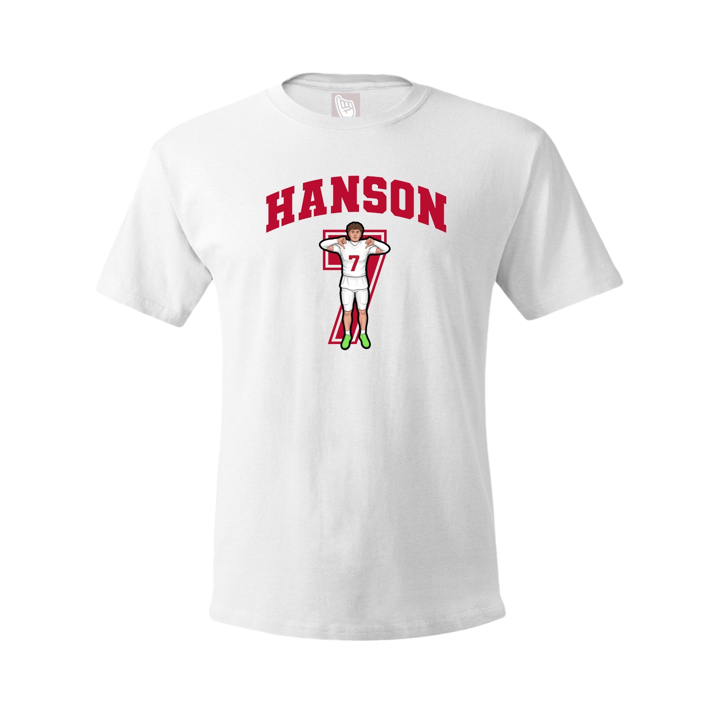 Youth Tee — Number in White
