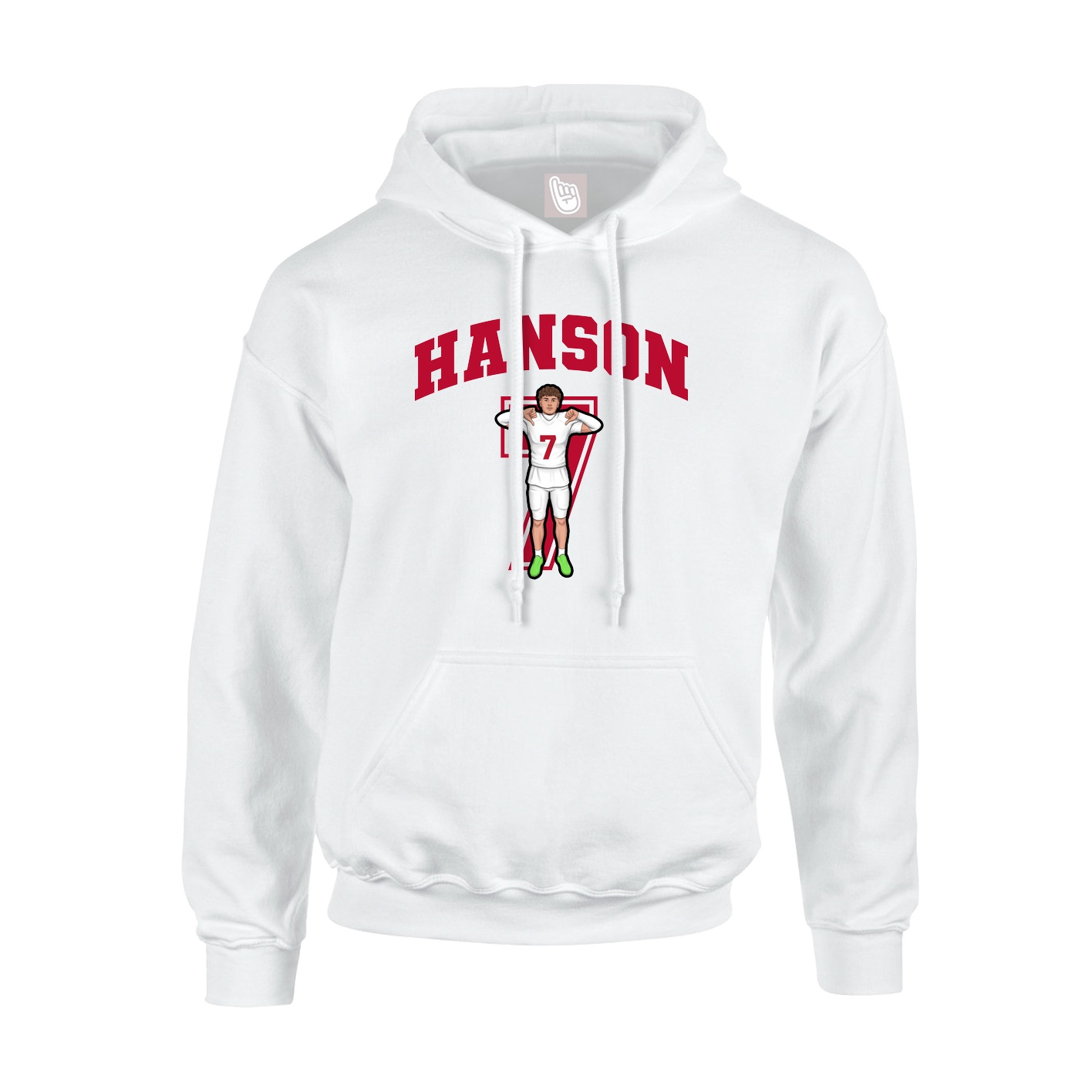 Youth Hoodie — Number in White