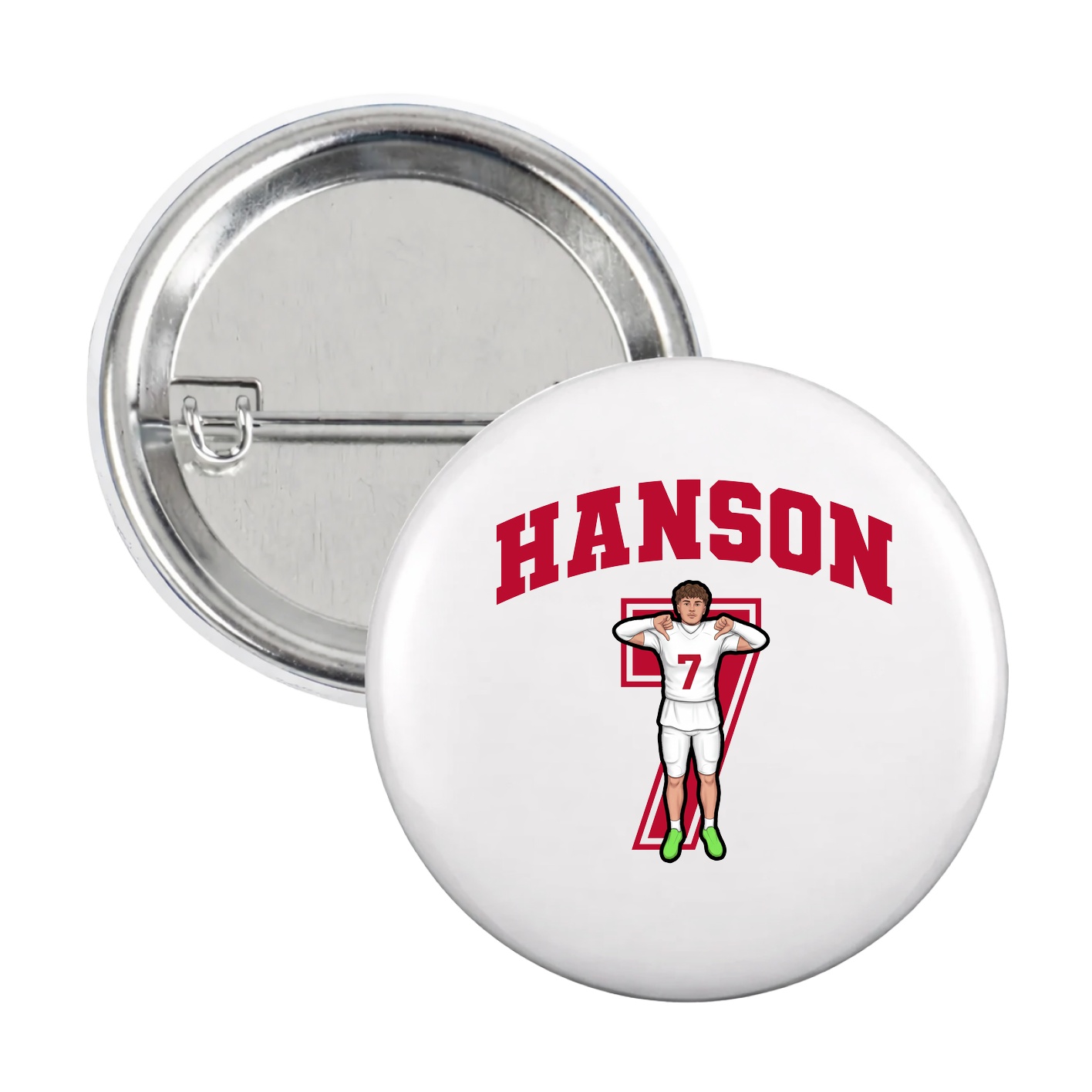Game Day Button — Number in White