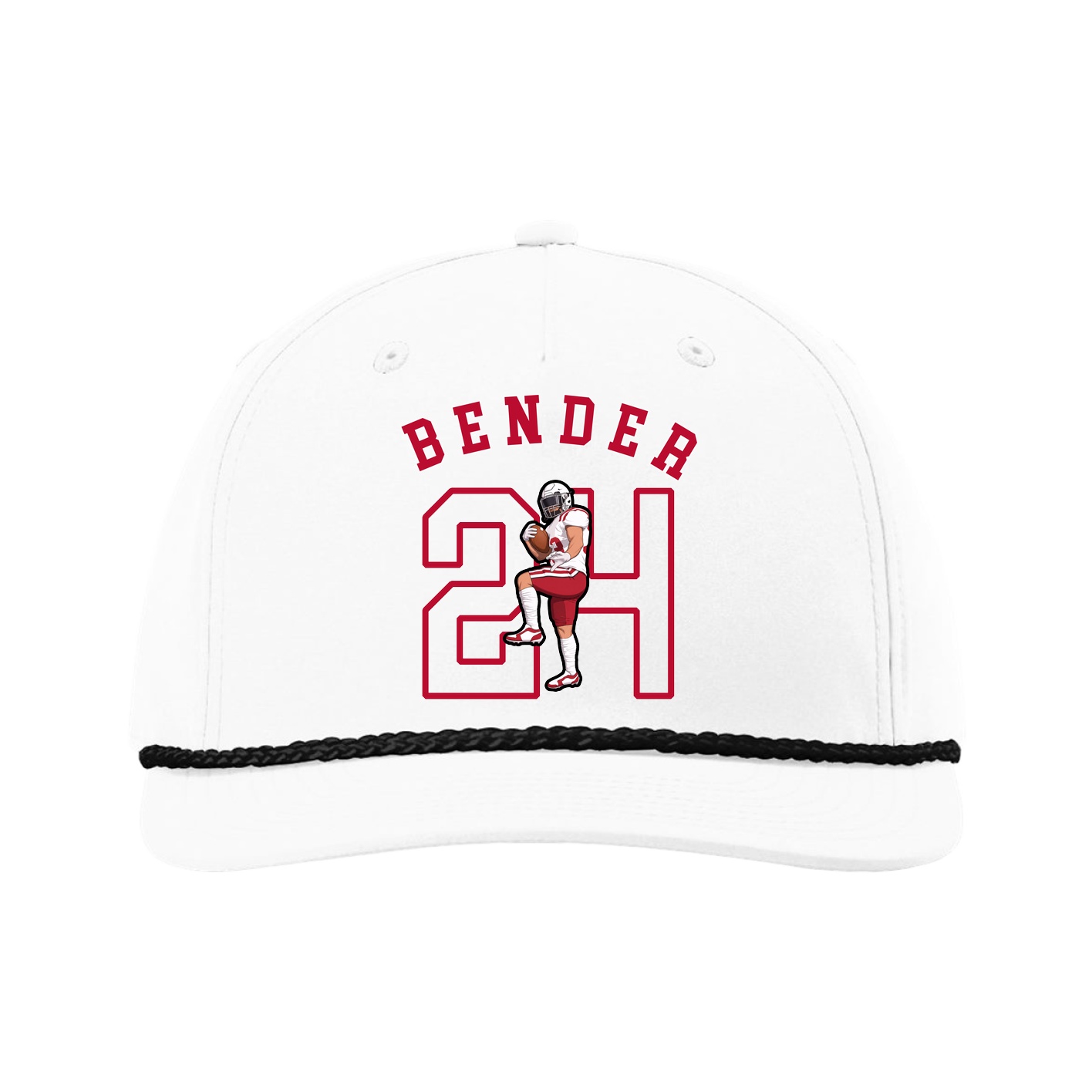 Five-Panel Classic Rope Cap — Shirsey Arch in White