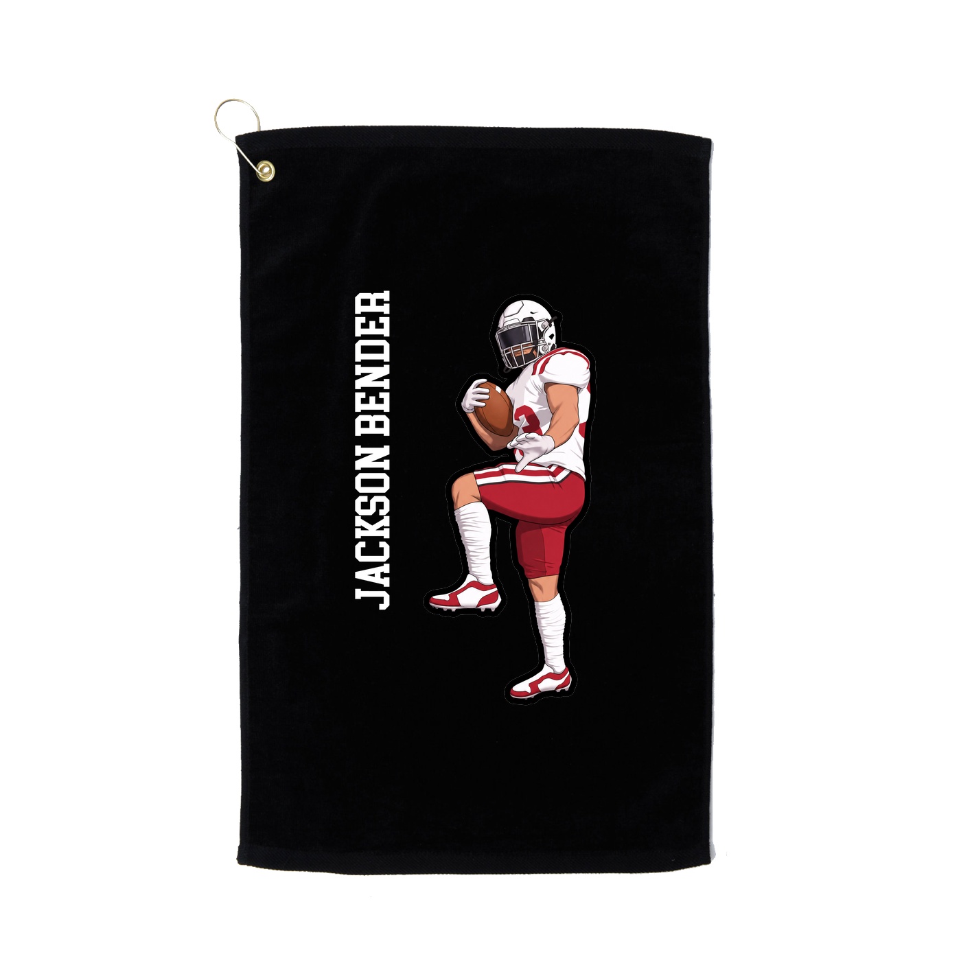 Golf Towel — Name Vertical in Black