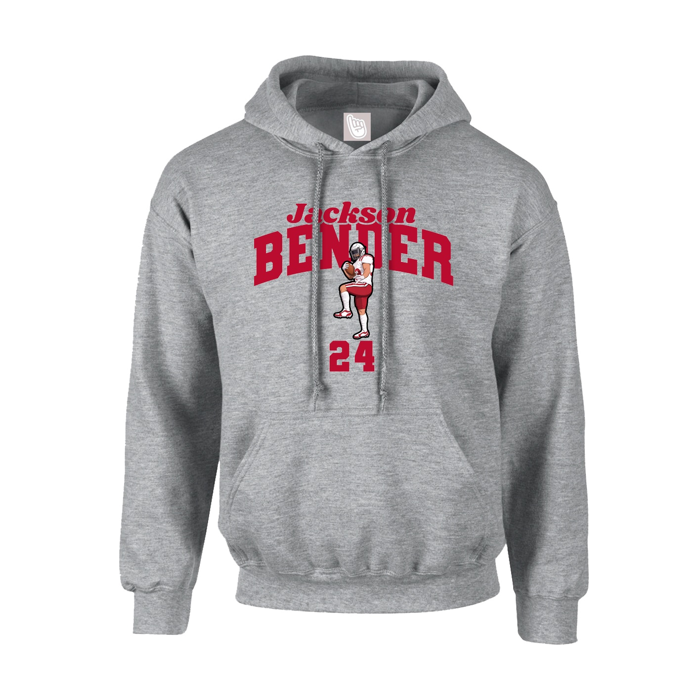 Youth Hoodie — Signature Arch in Grey