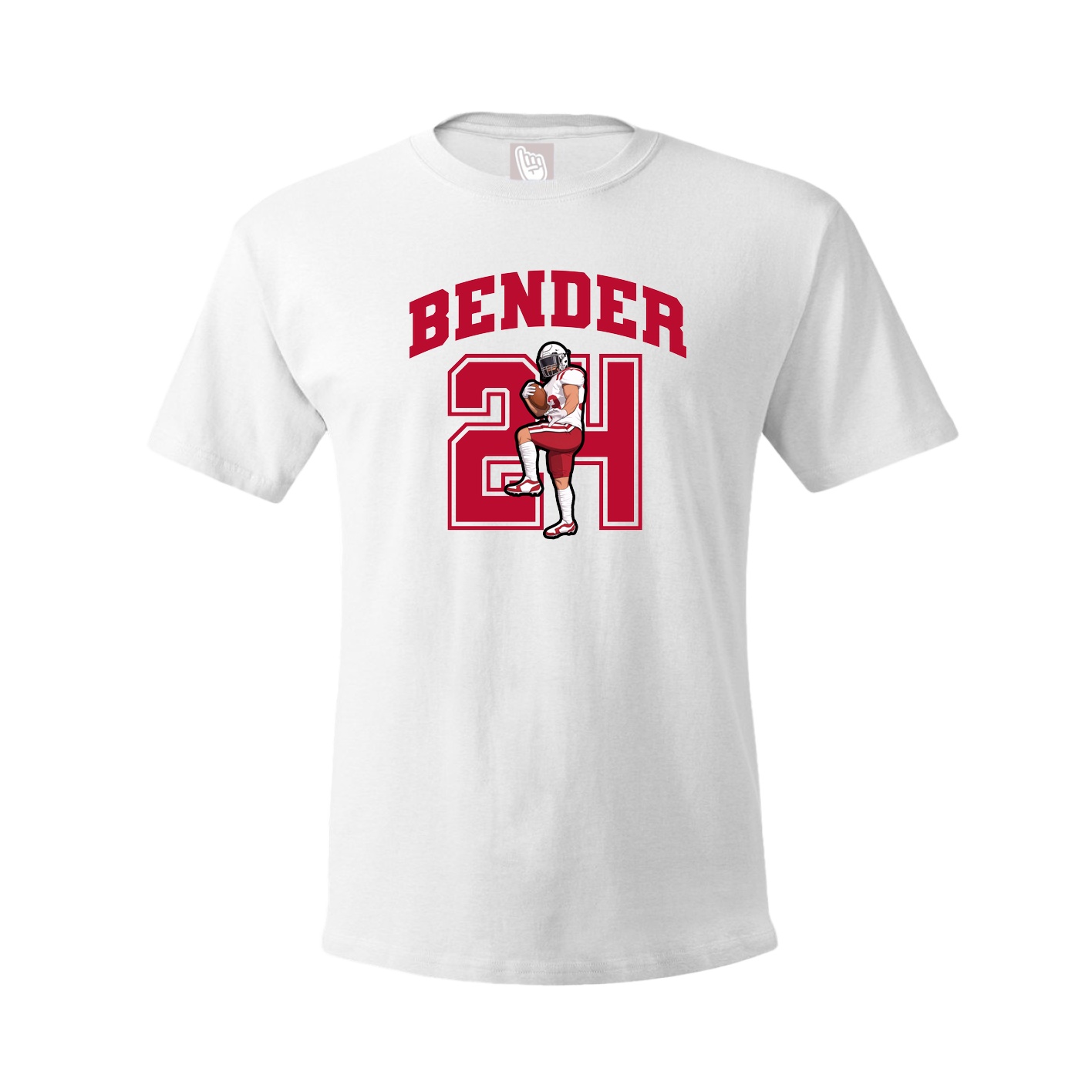 Youth Tee — Number in White