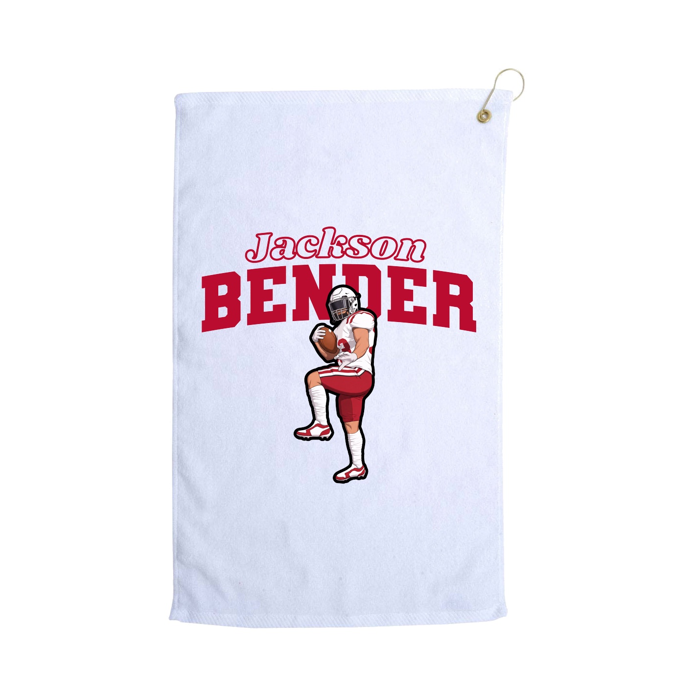 Golf Towel — Name Arch in White