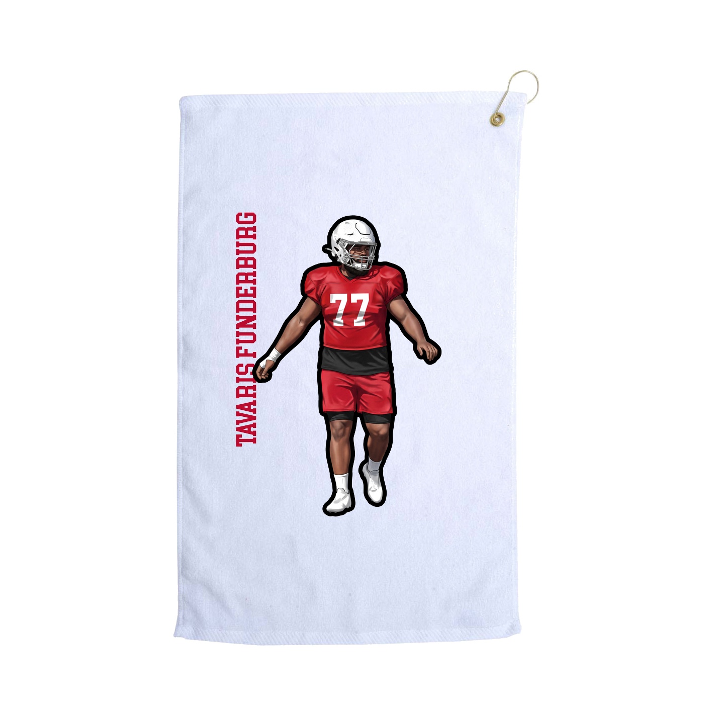 Golf Towel — Name Vertical in White