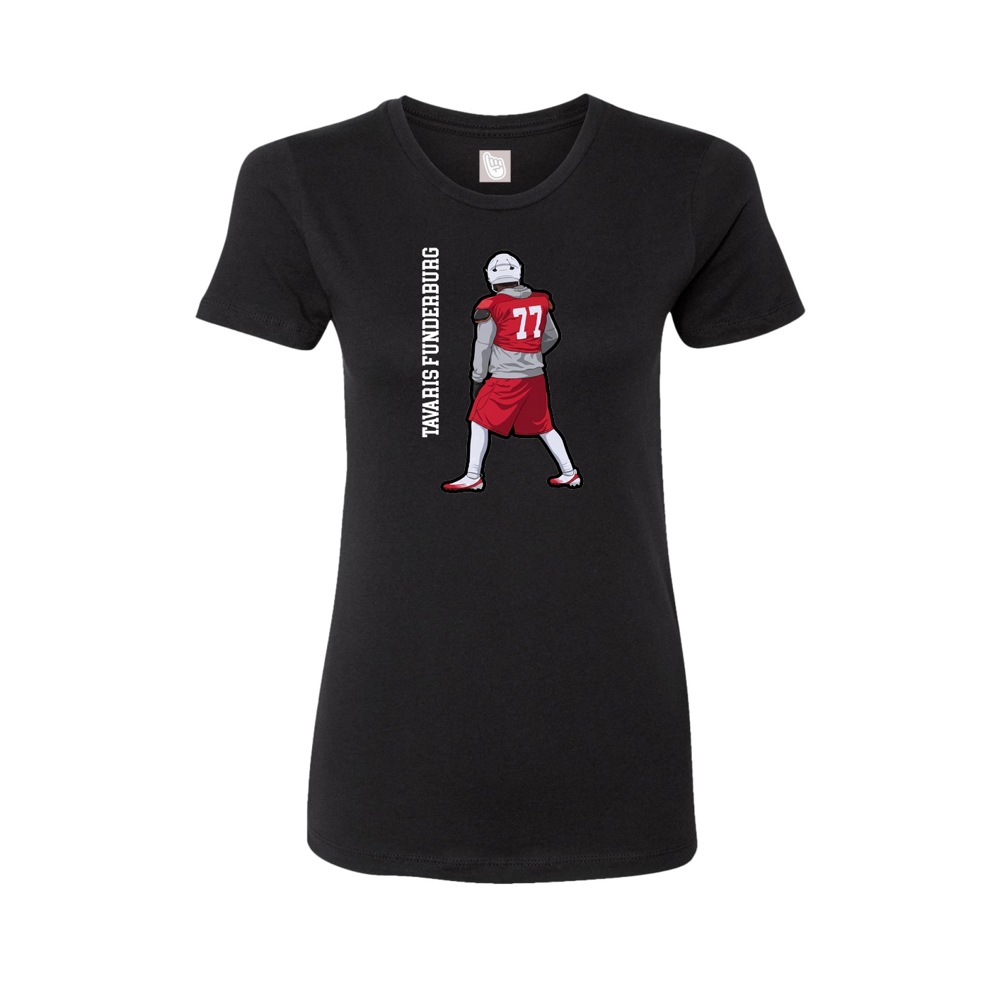 Fitted Women's Tee — Name Vertical in Black