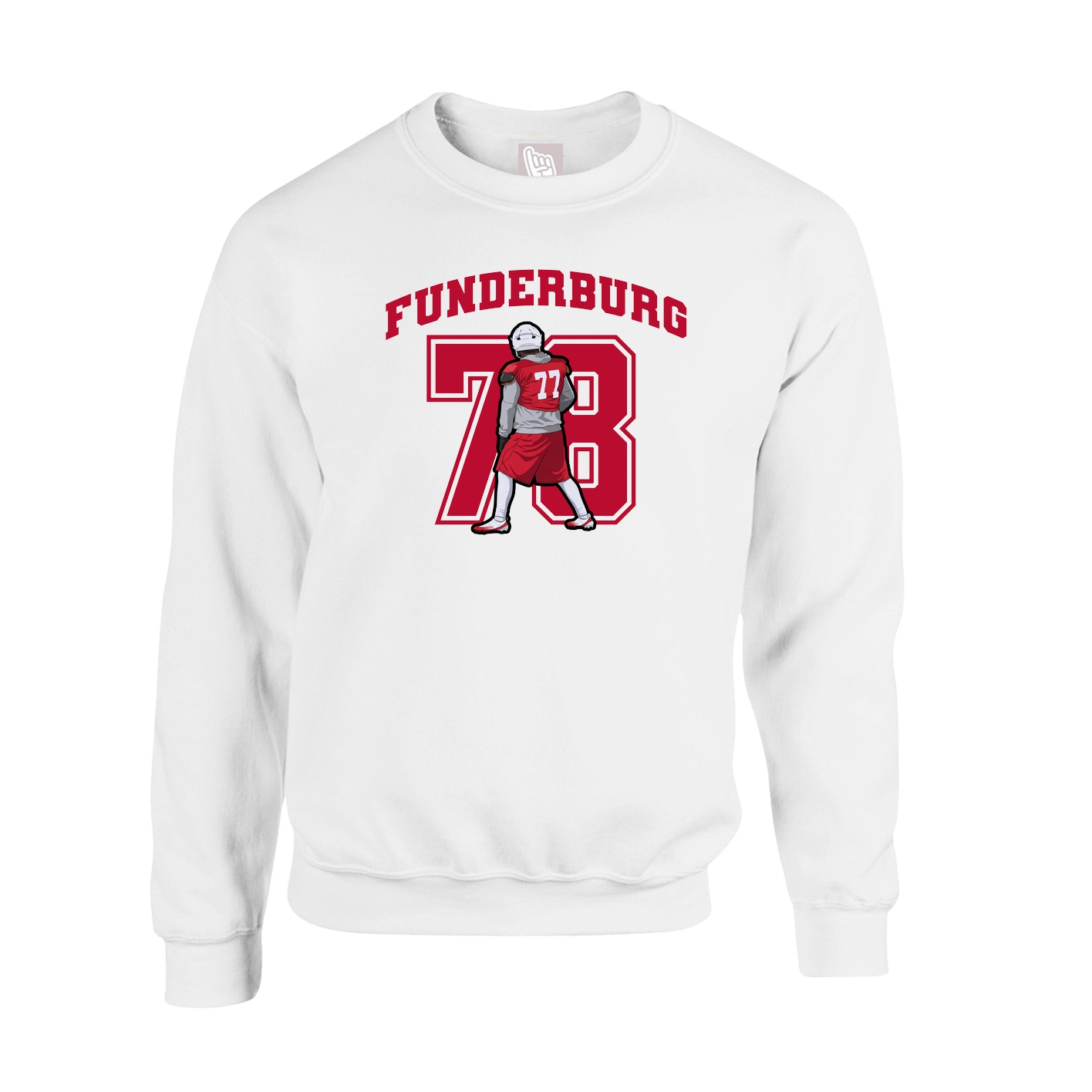 Fleece Crew — Number in White