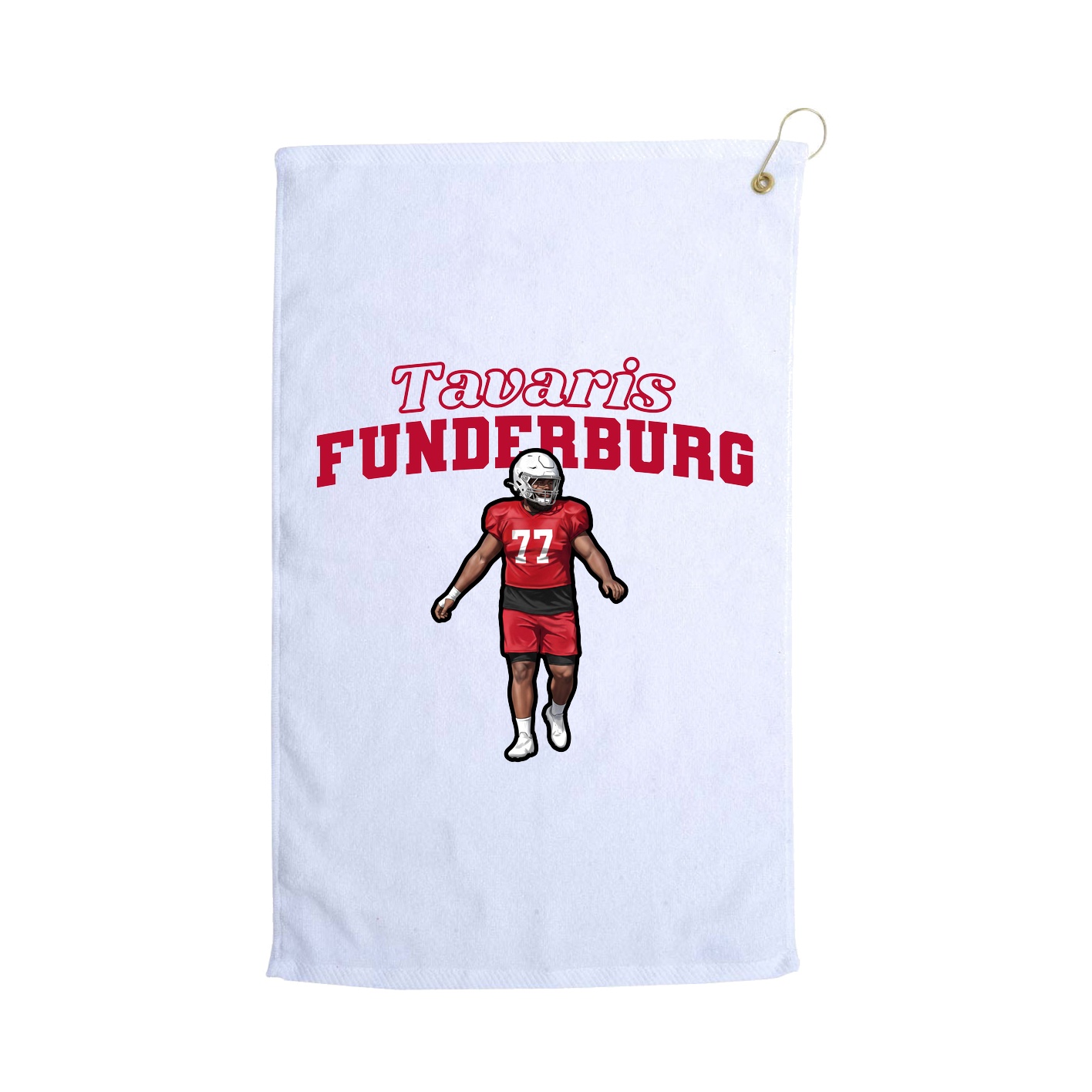 Golf Towel — Name Arch in White