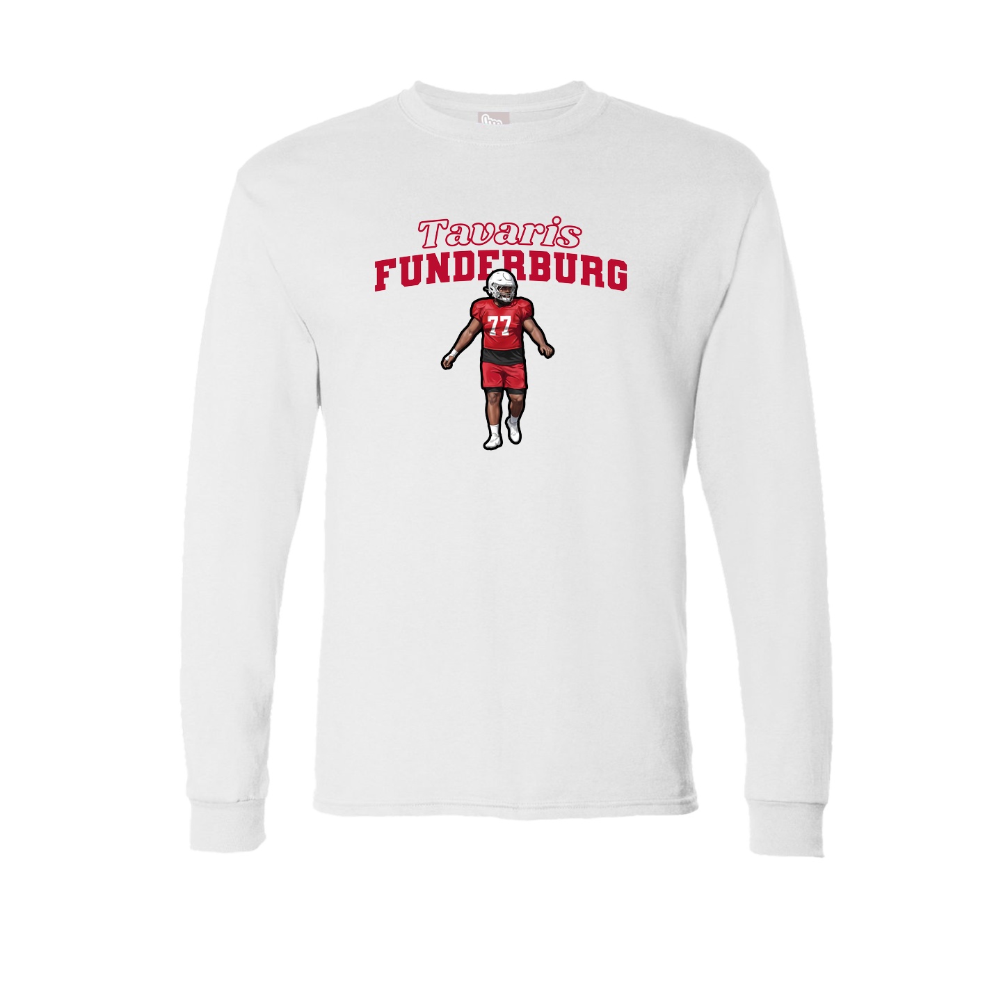 Long Sleeve Tee — Name Arch in White