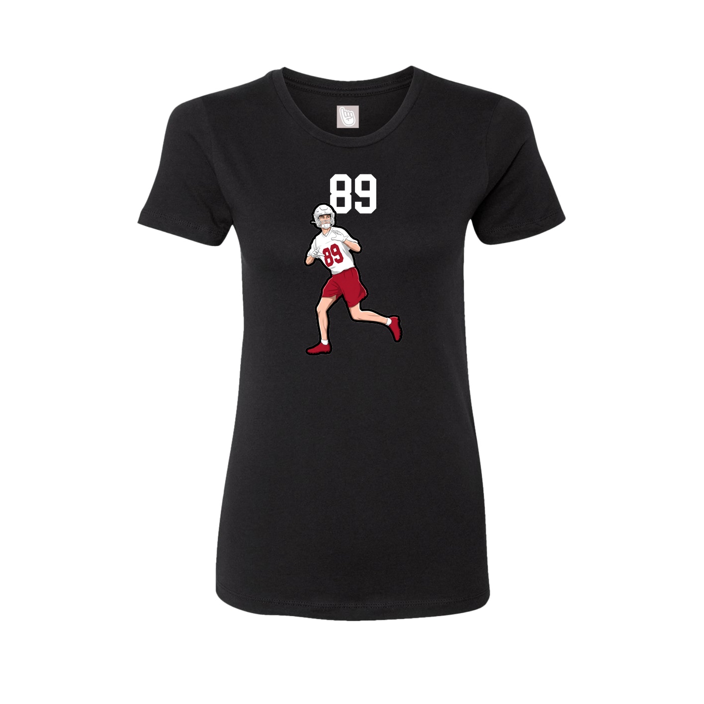 Fitted Women's Tee — Number Top in Black